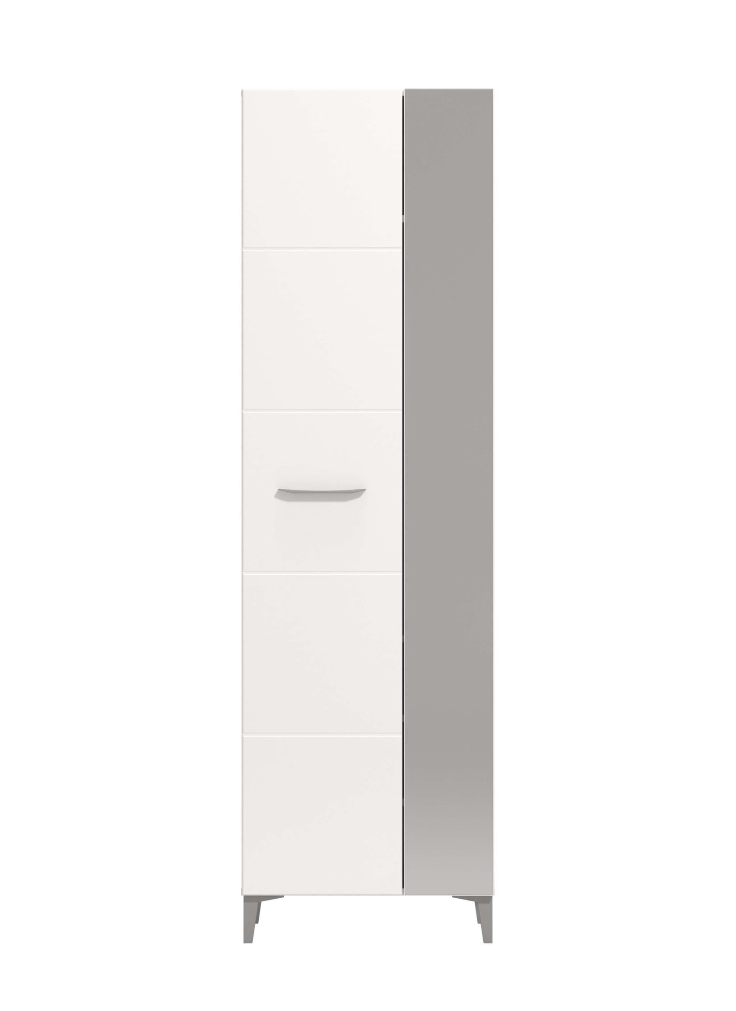 Home affaire Garderobenschrank "Como, Kleiderschrank, Stauraumschrank, Flurschrank, Höhe 195 cm" in Opaque Weiß mit MDF-beschichtet Fronten, mit Spiegel