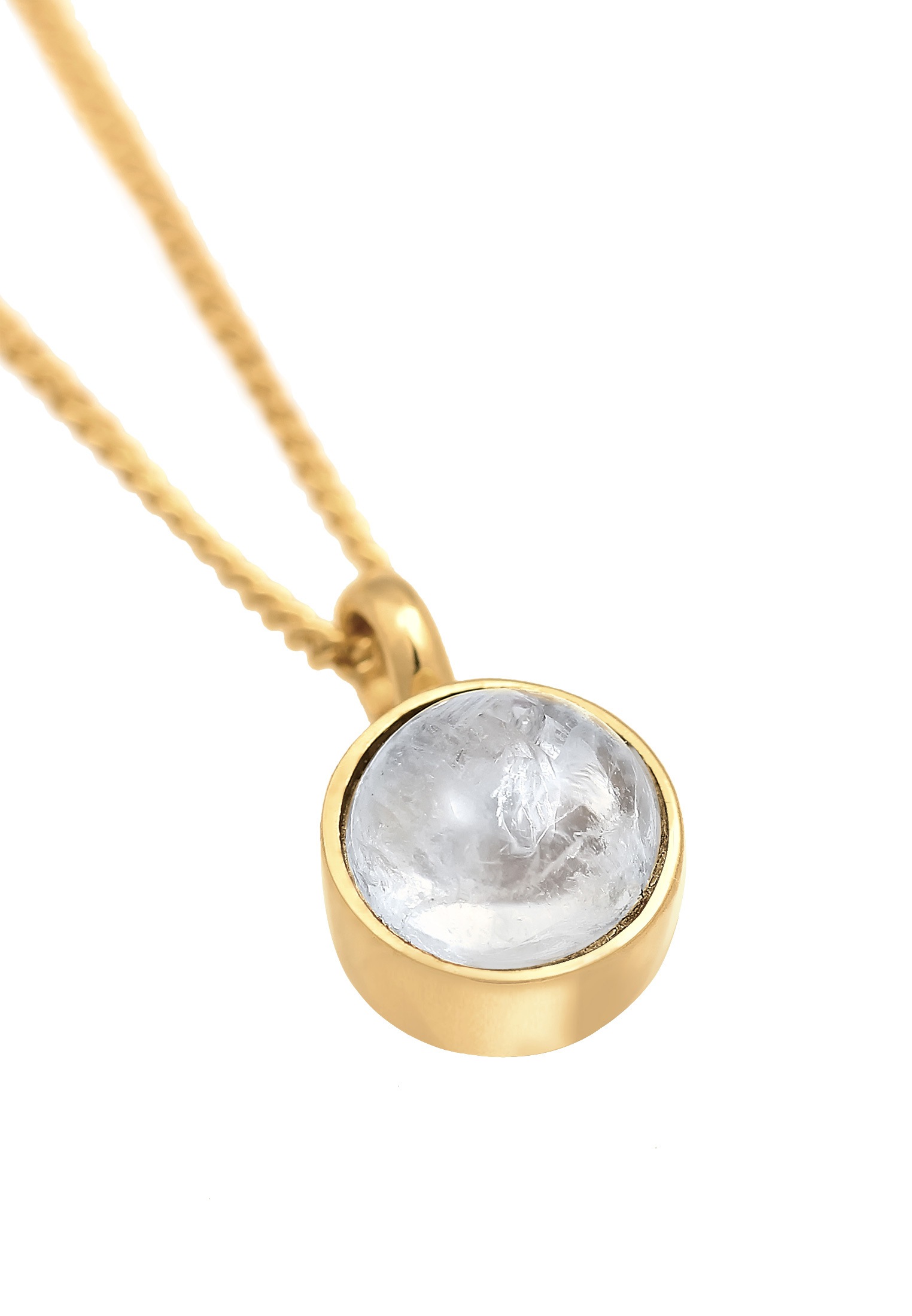 Elli Premium Silberkette »Halskette Mondstein Solitär Klassik 925 Silber«