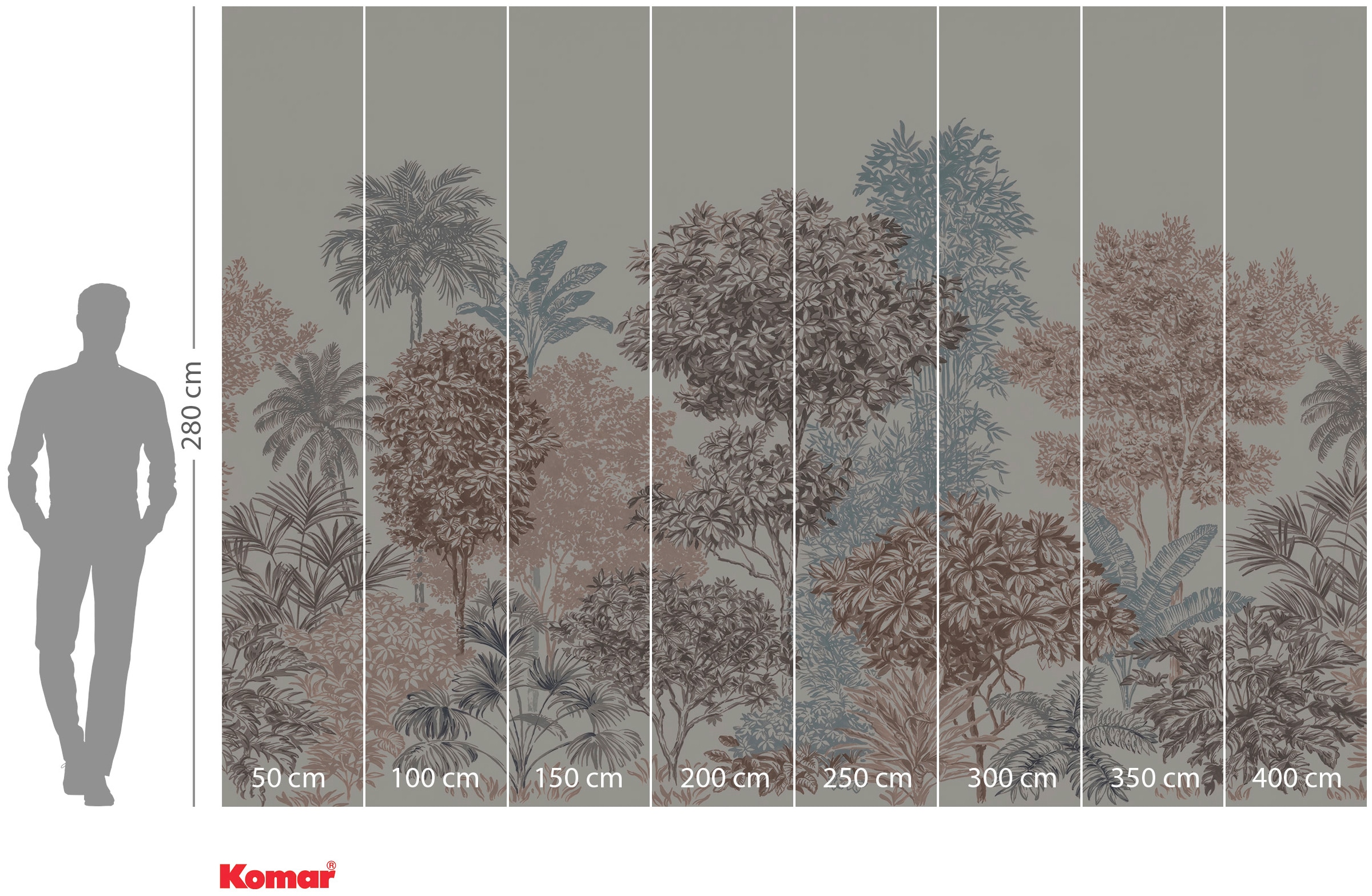 Komar Vliestapete »Digitaldruck Vlies - Painted Trees - Größe 400 x 280 cm«, bedruckt, Wohnzimmer, Schlafzimmer
