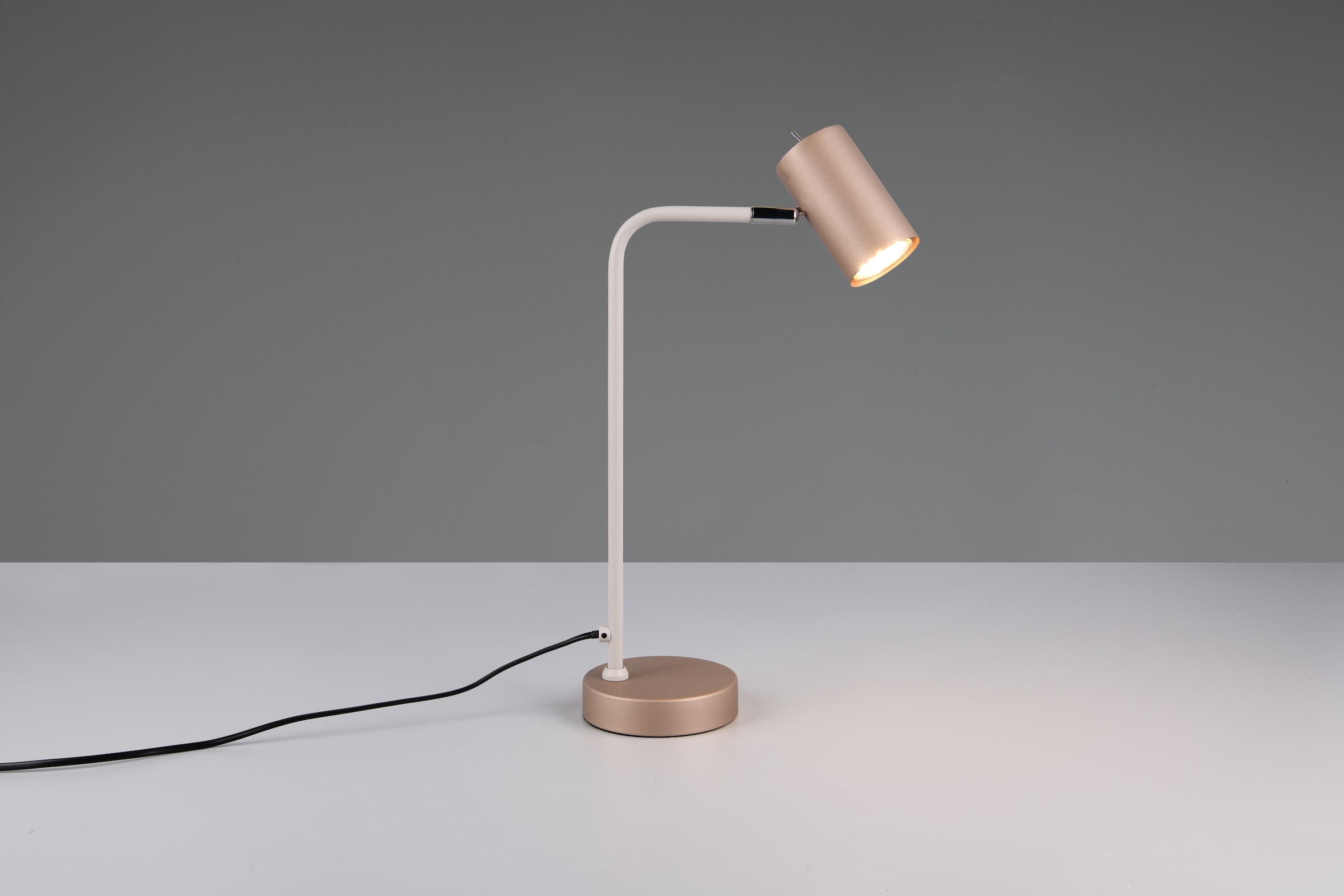 TRIO Leuchten Schreibtischlampe »MARLEY, exkl. 1x GU10 max 5W, Tischleuchte Höhe 45cm« GU10 1 Stk. warmweiß - kaltweiß mit Kippschalter, Leuchtenkopf schwenkbar, 150cm Anschlusskabel