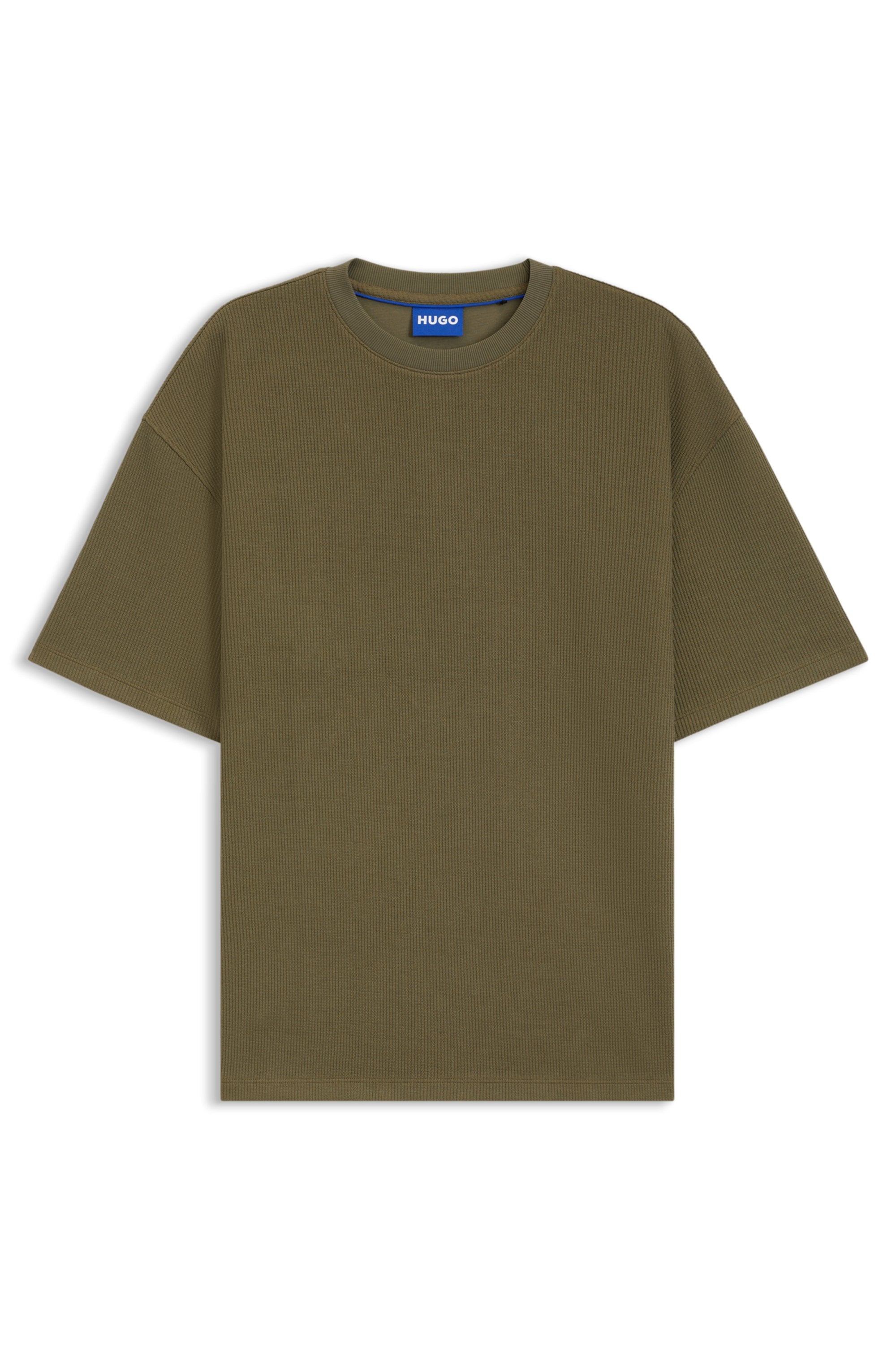 HUGO Blue T-Shirt »Nuwaffle«, mit Waffelmuster