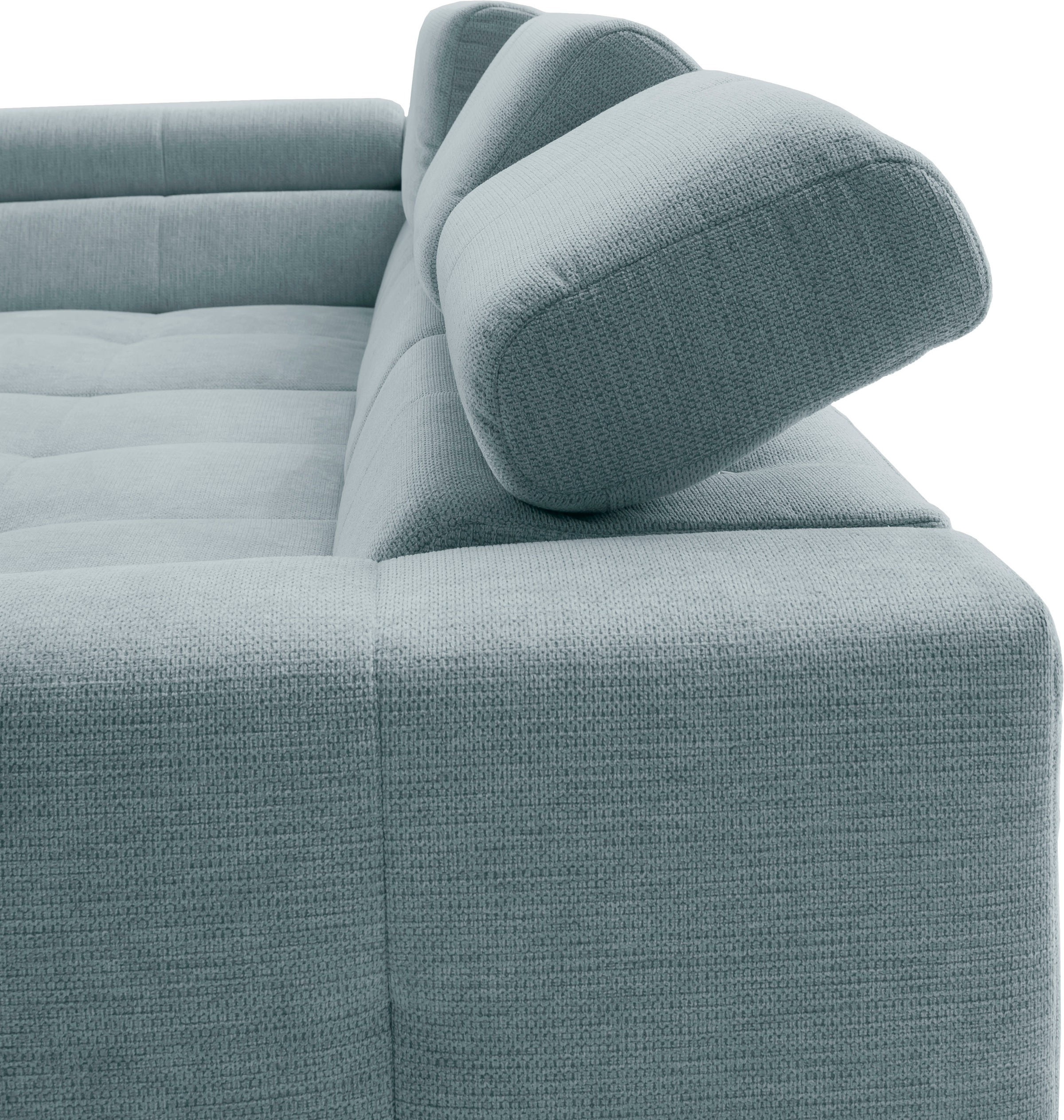 Home affaire Ecksofa »Claya Move, L-Form, Kopf- & Rückenverstellung, Breite 282 cm« Moderne Steppung, weicher Polsteraufbau & saugroboterfreundliche Höhe