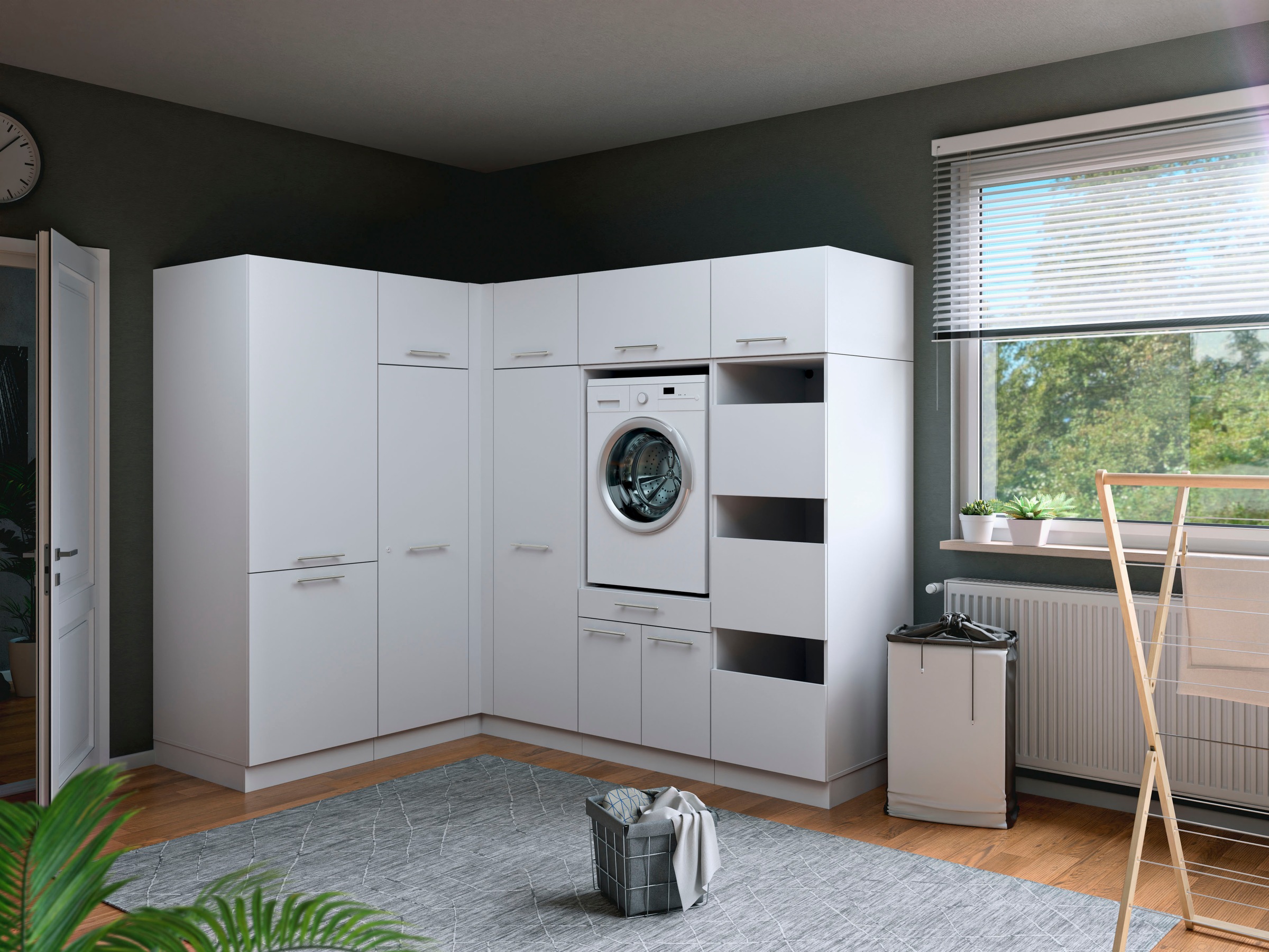 Laundreezy Mehrzweckschrank-Set »Laundreezy, 9-tlg. Mehrzweckschrank-Set B/H/T 218/200/68 cm« 9 Stk. tlg.