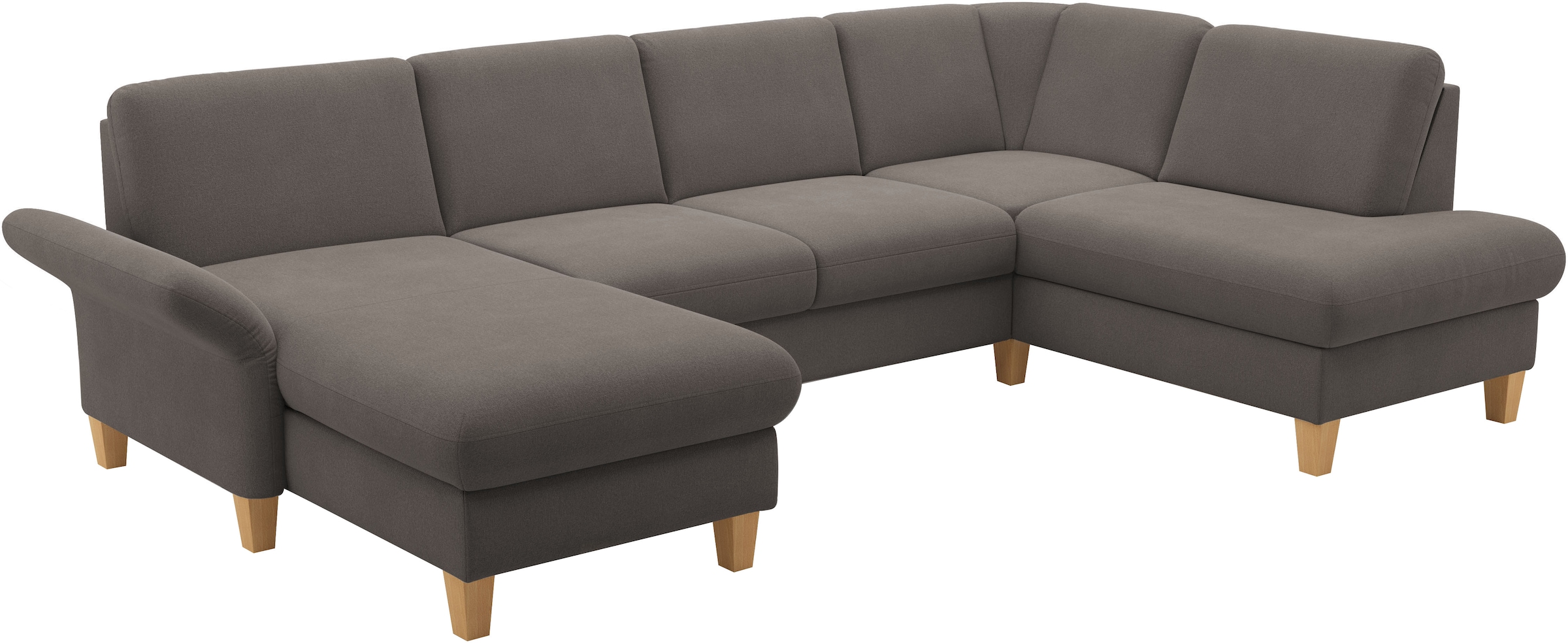 Home affaire Wohnlandschaft »Rochelle, U-Form«, optional mit Armteilverstellung, mit Bettfunktion & Bettkasten