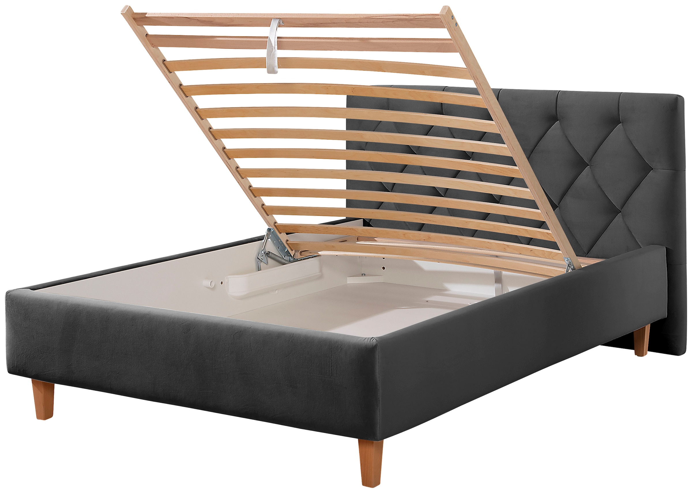 Home affaire Polsterbett »Sunley 100« Kreuzsteppung, Kopfteilhöhe 102 cm, ohne oder mit Matratze/Lattenrost