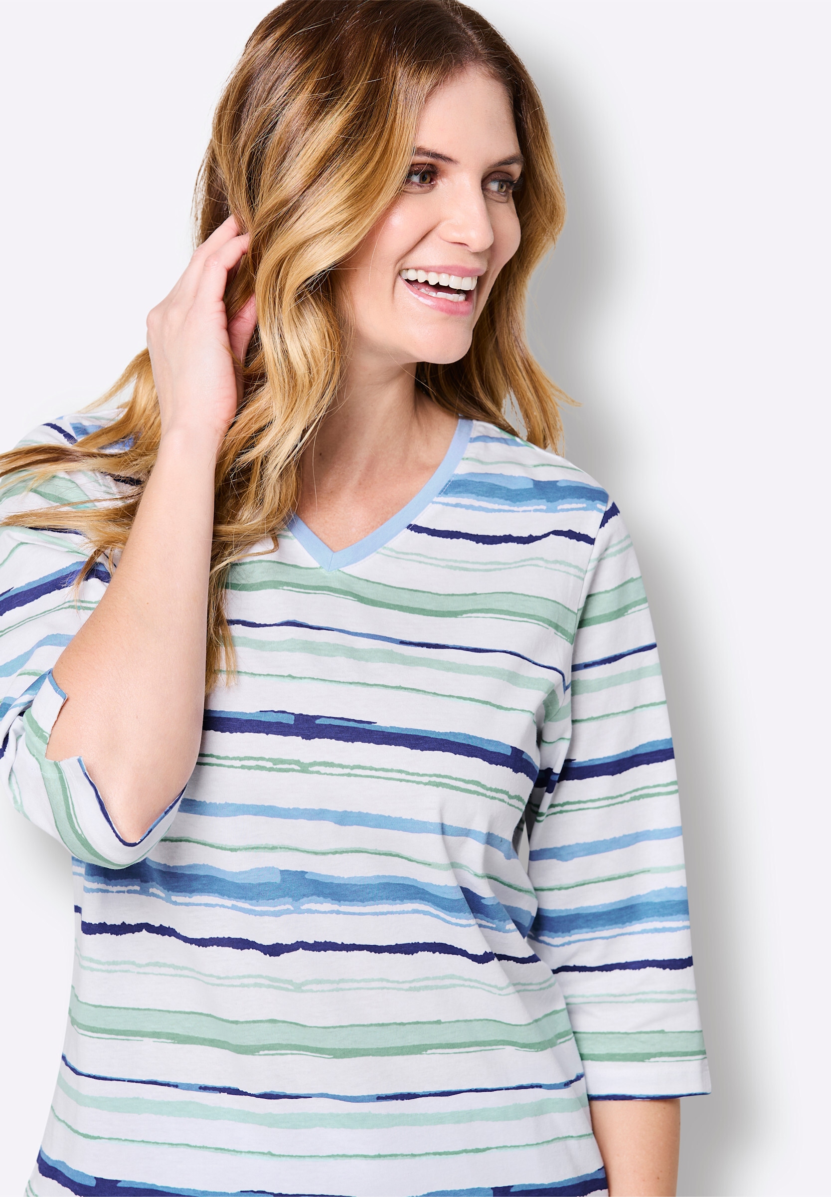 Witt Schlafanzug »Schlafanzug-Shirt Schlafanzugshirt mit Streifen« 1 Stk.