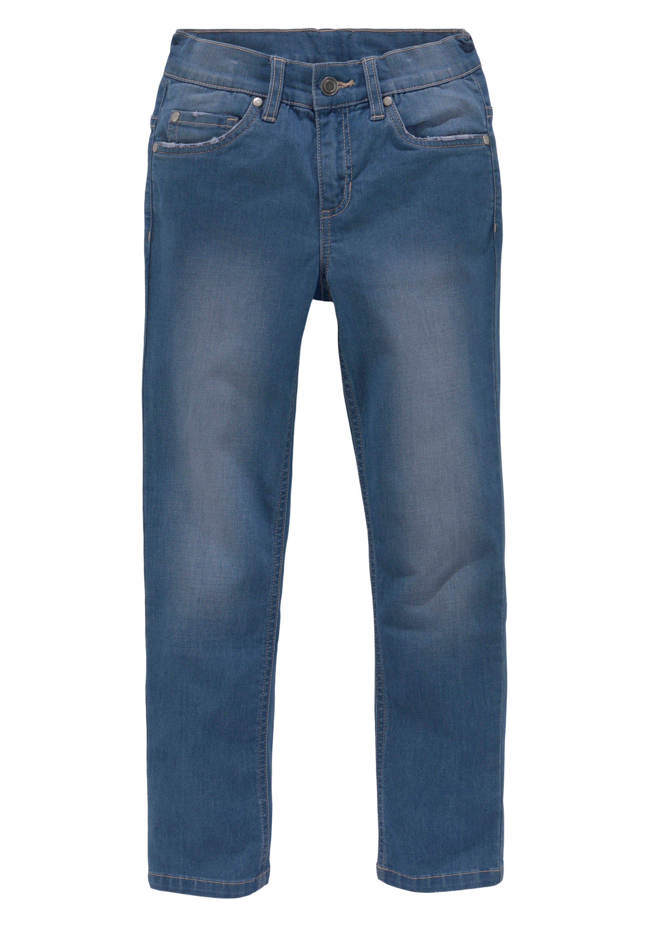 DELMAO Stretch-Jeans »Straight-fit Jeans für Jungen« elastisches Material,  Used-Look-Waschung,  niedrige Leibhöhe