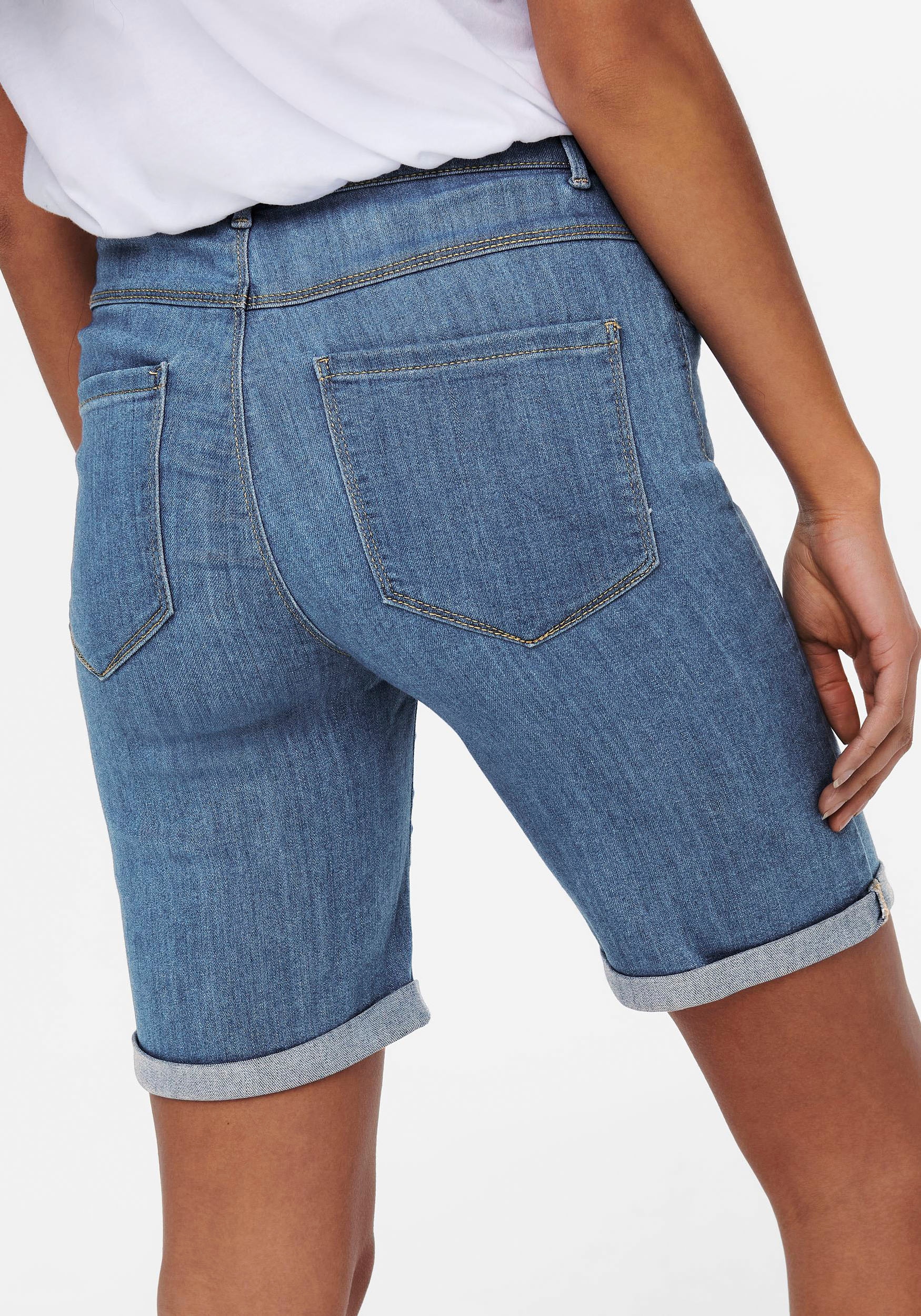 ONLY Jeansshorts »ONLRAIN LIFE MID LONG DNM SHORTS NOOS« bei ♕