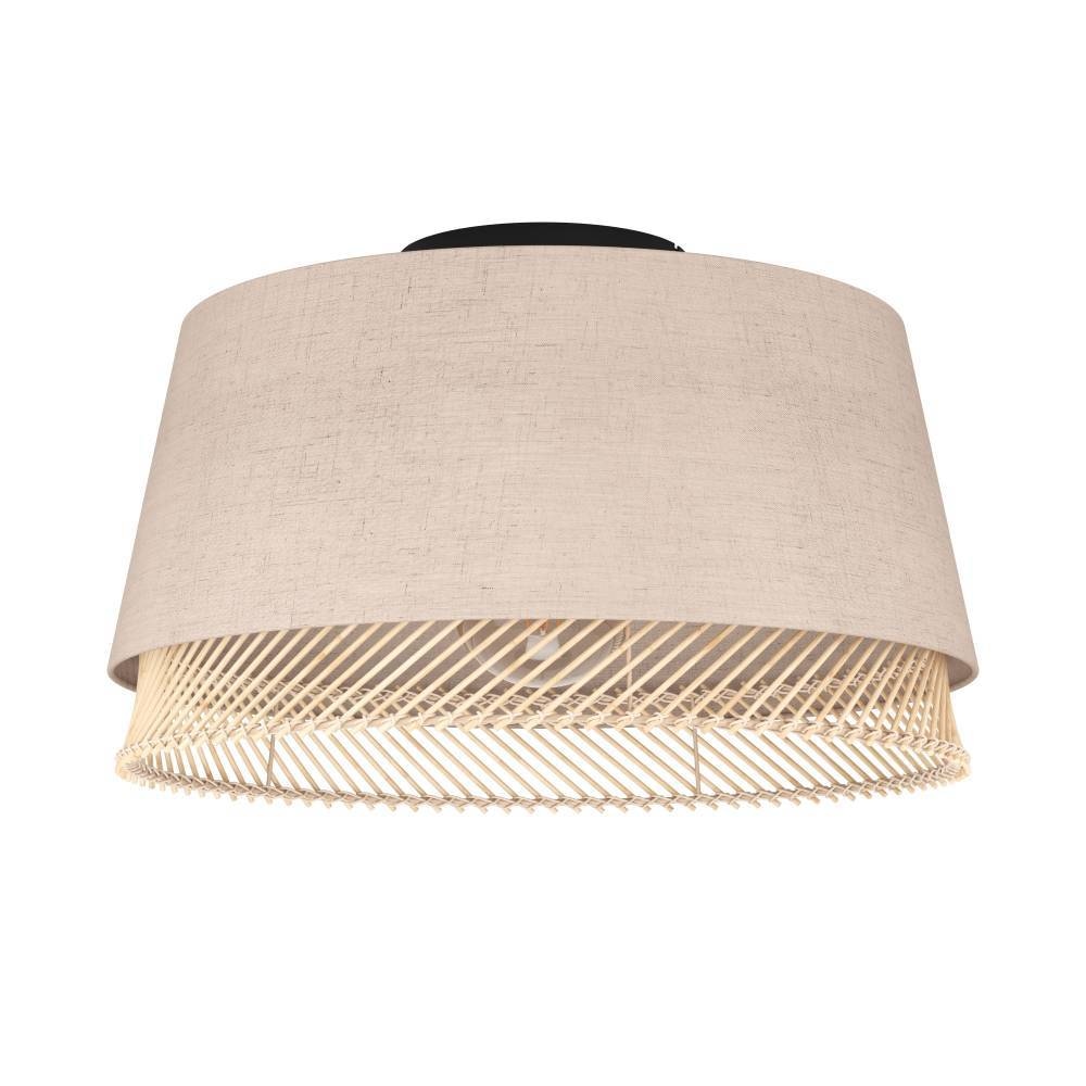 EGLO Deckenleuchte »TABLEY Deckenlampe, Wohnzimmerlampe, Leinen, Bambus, Natur, E27«, 1 flammig, Leuchtmittel E27 | ohne Leuchtmittel, Wohnzimmer, Schlafzimmer, Flur, Küche, modern, gemütlich, 38x23,5cm