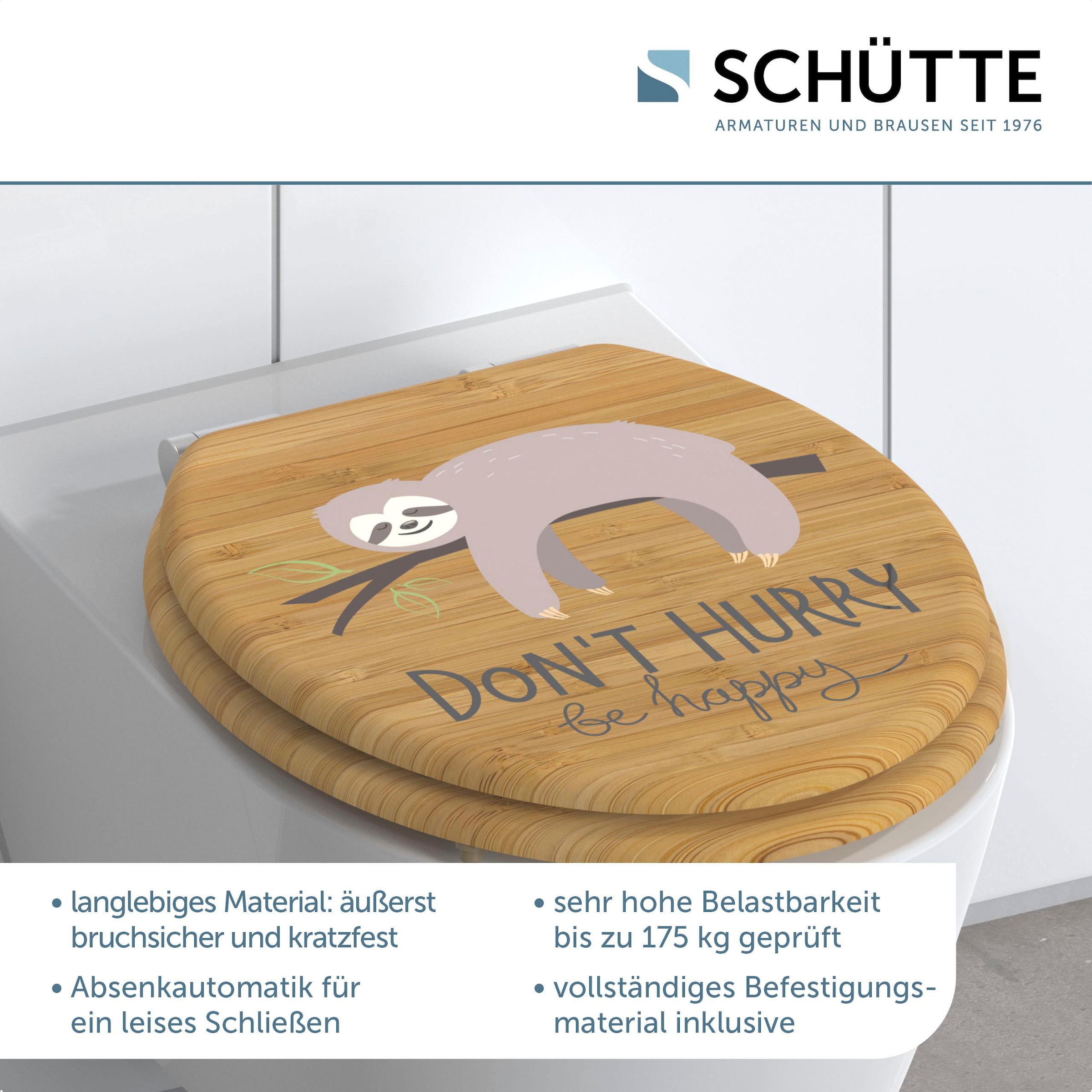 Schütte WC-Sitz »Don`t Hurry«, Absenkautomatik, Holzkern, Motivdruck, MDF