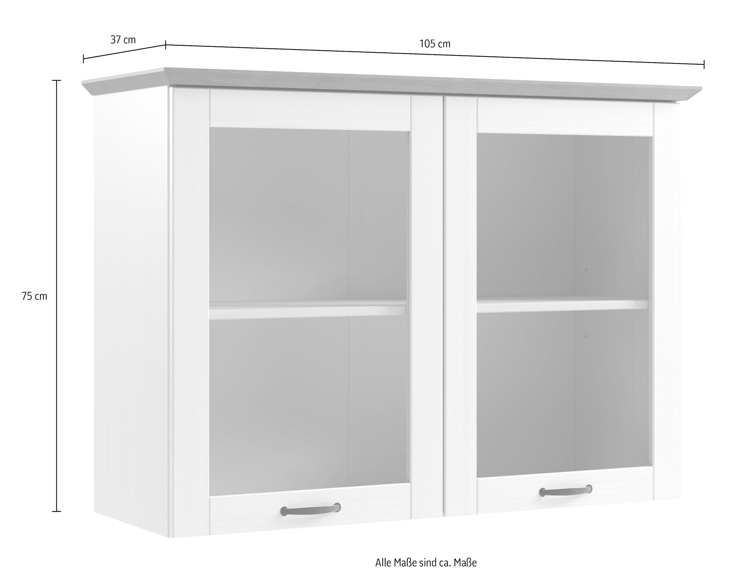 Home affaire Hängeschrank »Teramo« Breite 105 cm, 2 Glastüren, 1 Einlegeboden