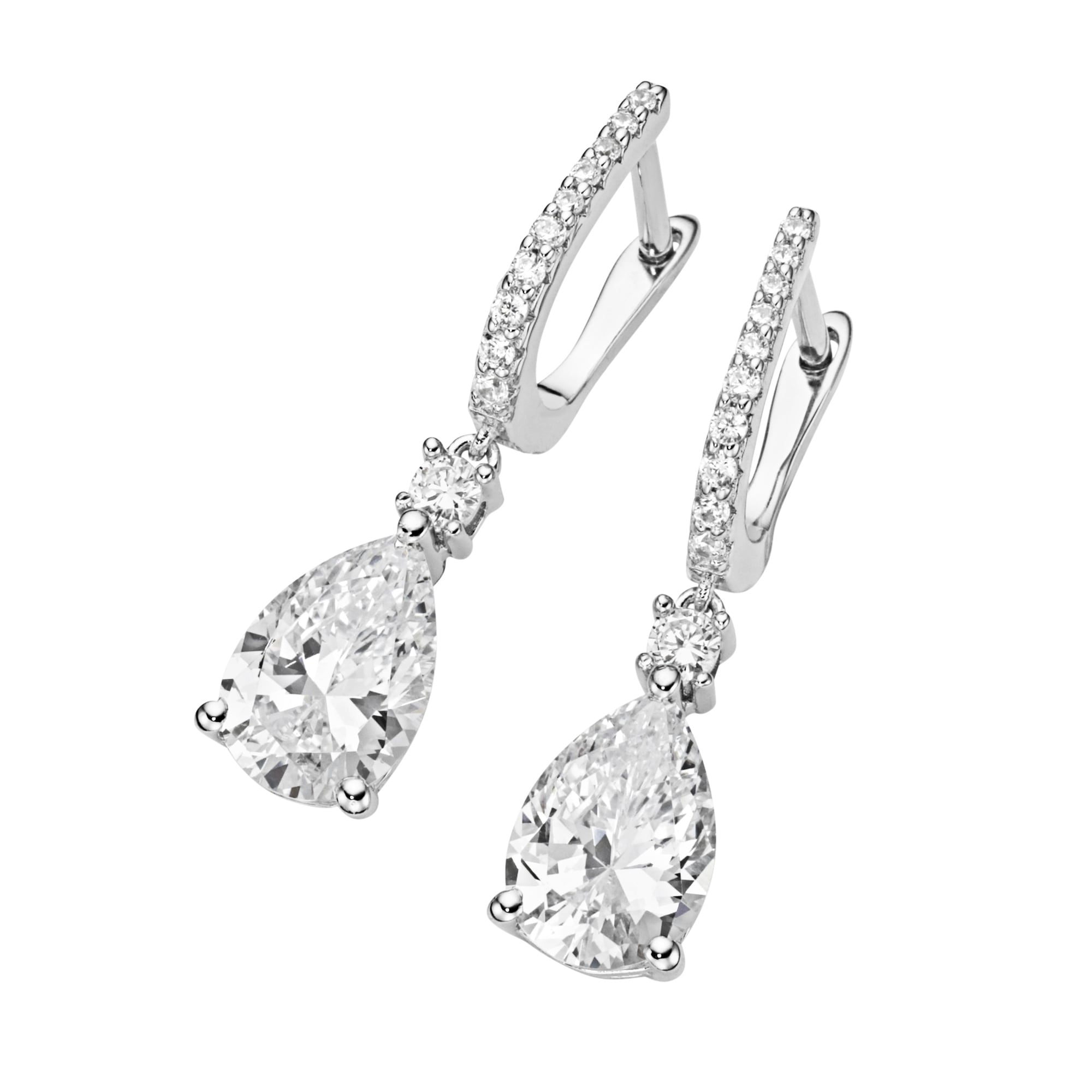 Smart Jewel Paar Creolen »Creolen mit funkelnden Zirkonia Steinen, Silber 925«