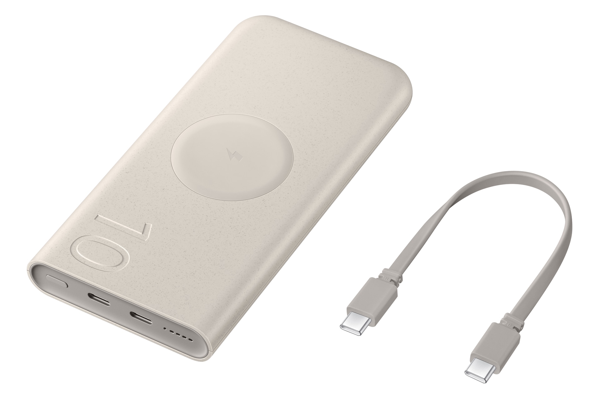 Samsung Powerbank »Induktive Powerbank 10.000 mAh 25 Watt«, Samsung Induktive Powerbank 10.000 mAh 25 Watt, beige, 10000 mAh, 7,4 V, induktives Laden, PD, Super Fast Charging