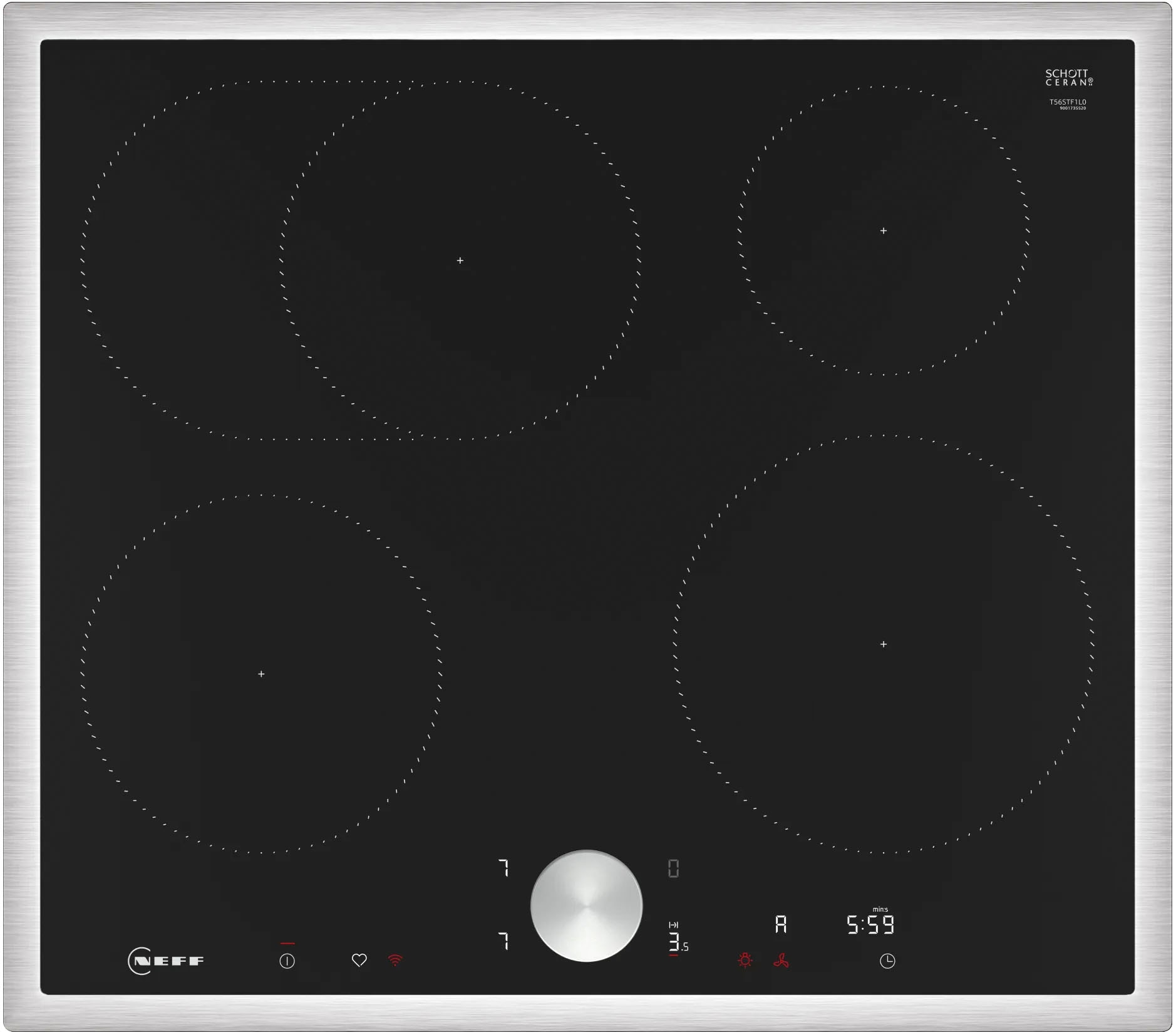 NEFF Induktions-Kochfeld "T56STF1L0" Schnelle Powerstufe & präzise Steuerung mit dem Twist Pad
