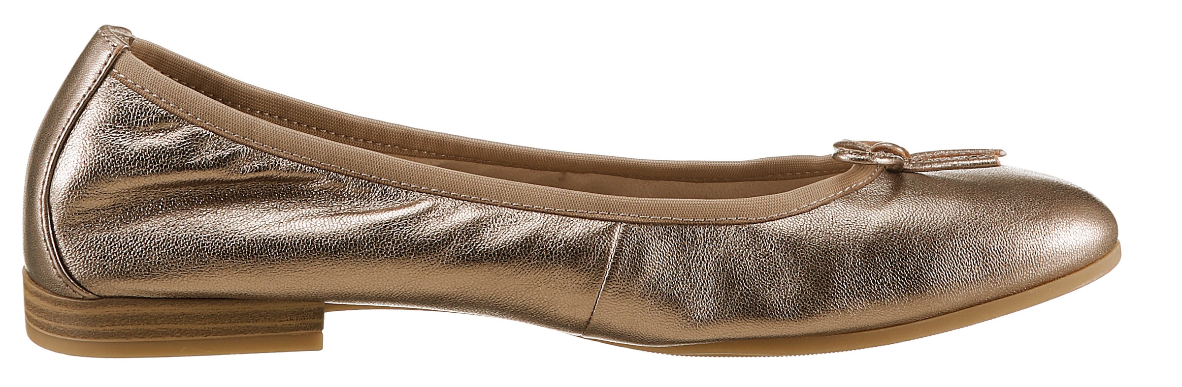Tamaris Ballerina, Festtagsschuh, Hochzeitsschuh, Flats mit schönem Metallic-Schimmer