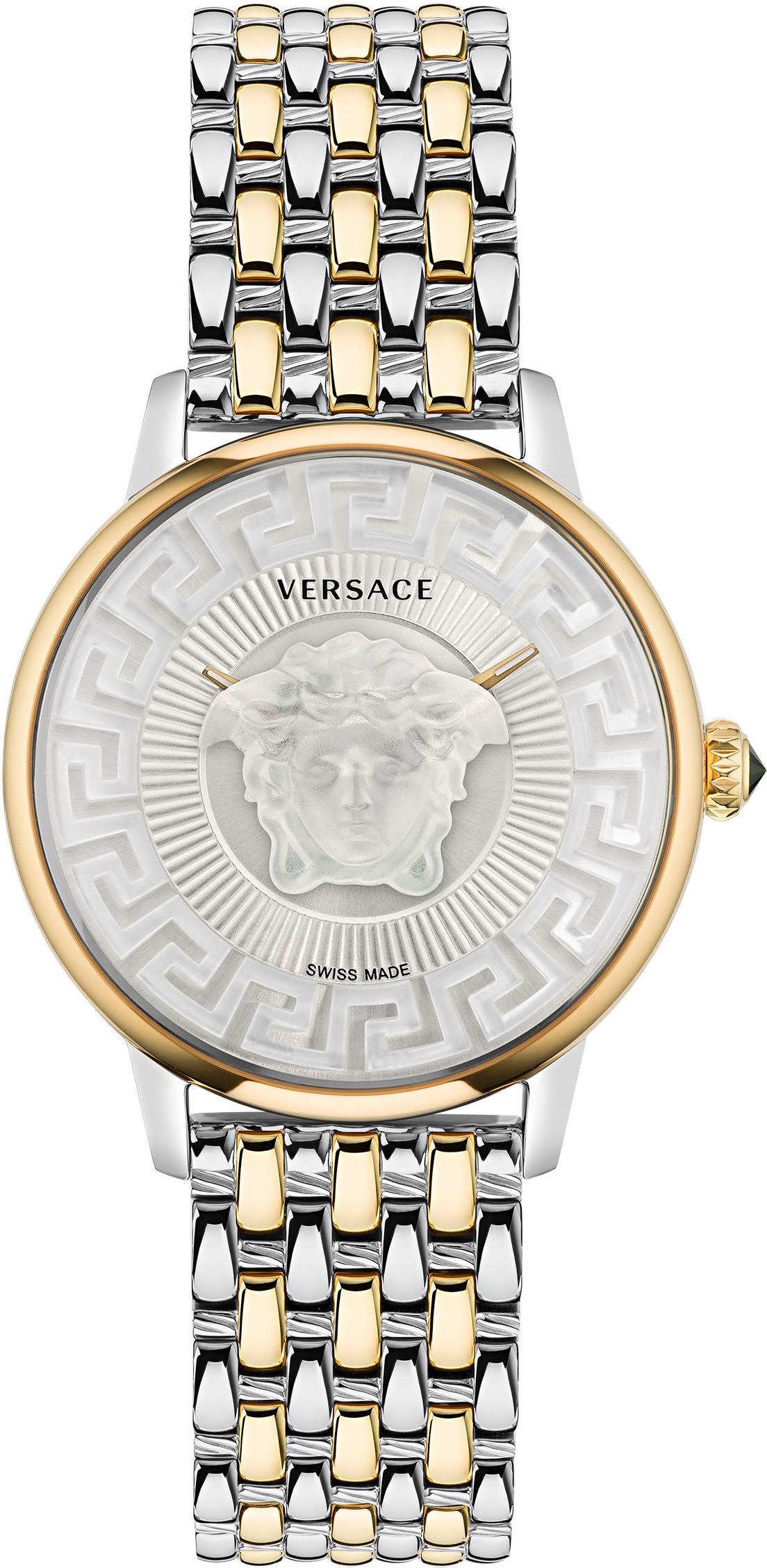 Versace Quarzuhr »MEDUSA ALCHEMY«, Armbanduhr, Damenuhr, Saphirglas, Swiss Made, bicolor, Leuchtzeiger