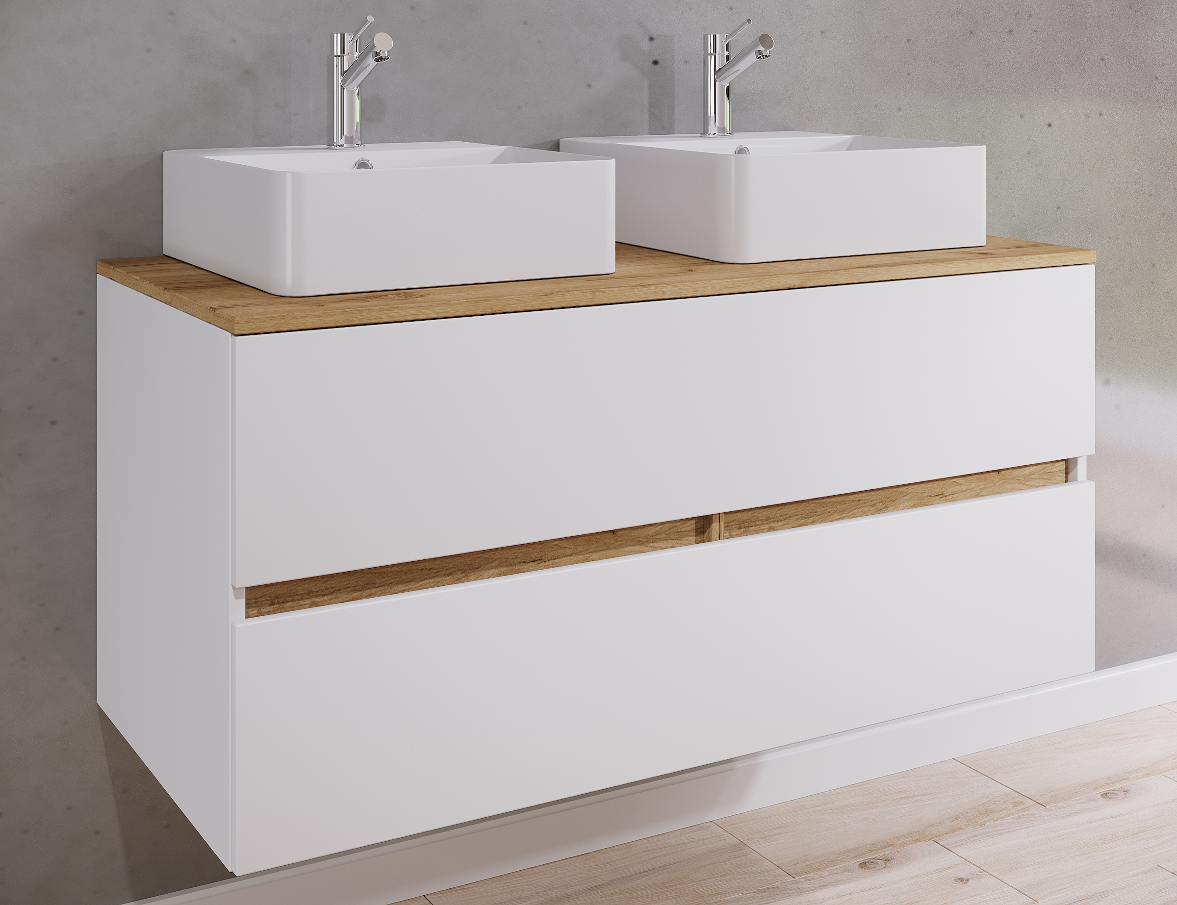 VCM Waschtisch »3 tlg. Badmöbel-Set mit Waschbecken Cosila-A 111cm« 3 Stk. tlg.