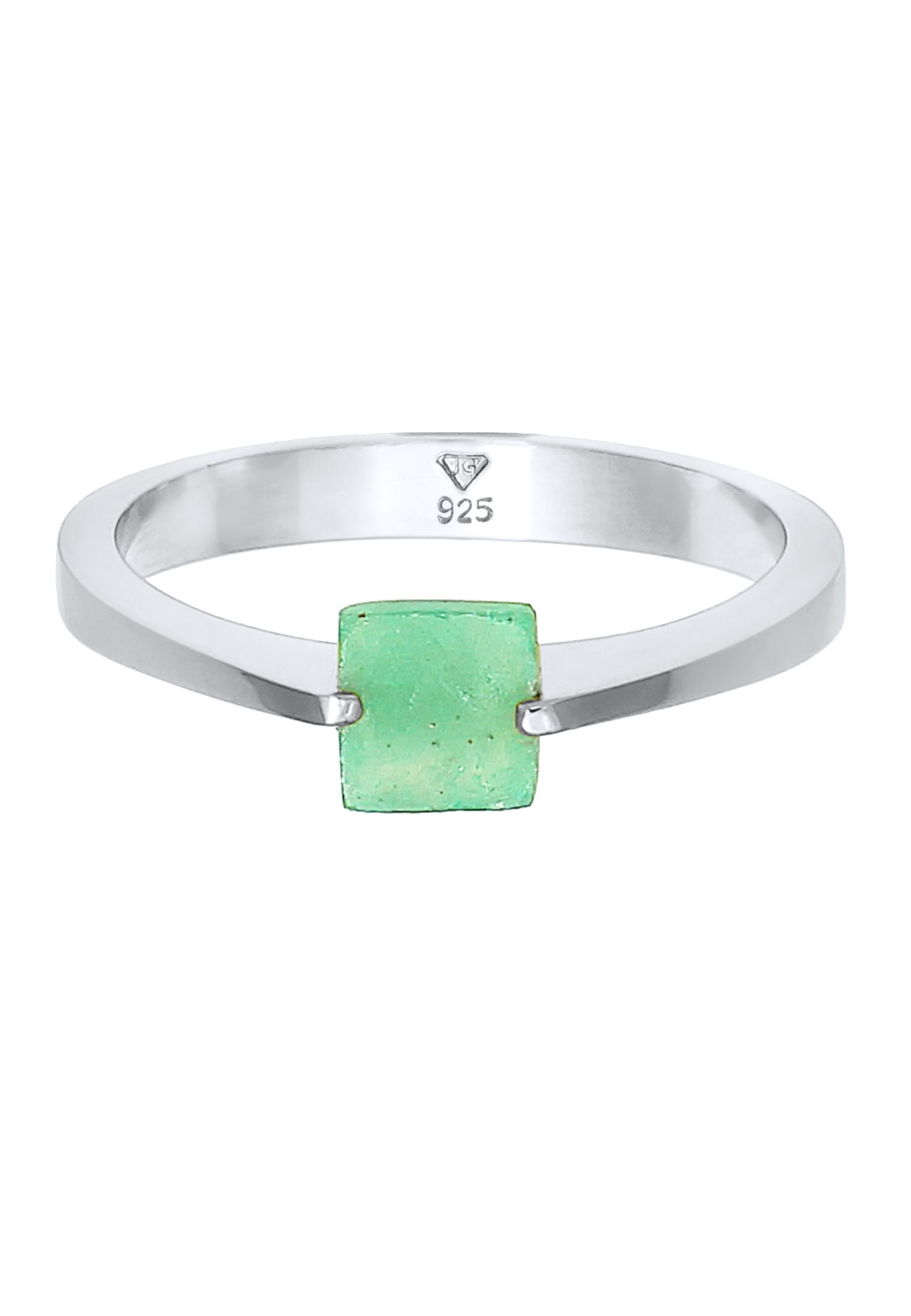 Elli Premium Silberring »Ring Jade Grün Dreieck klassik 925 Silber vergoldet«