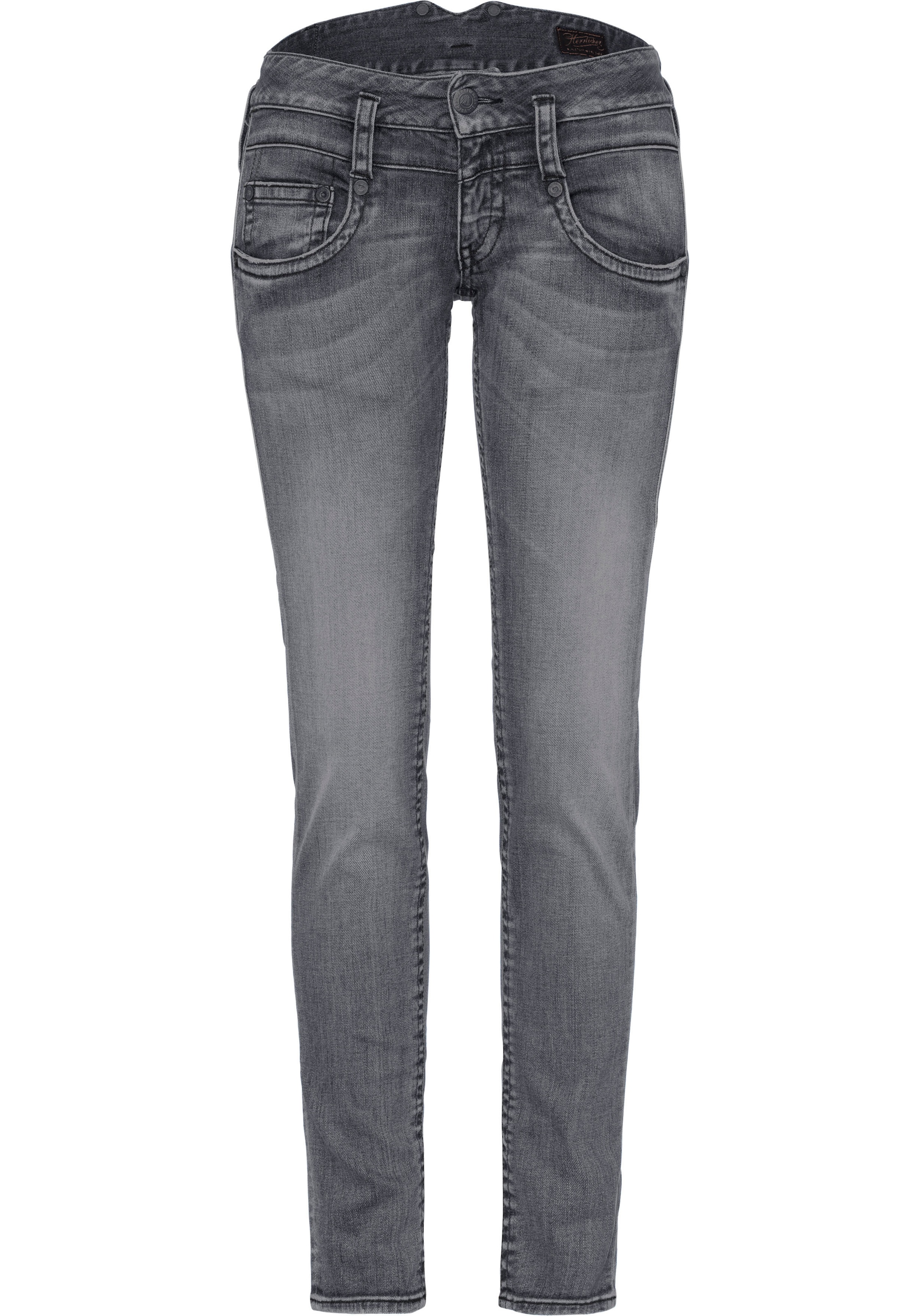 Herrlicher Slim-fit-Jeans »PITCH SLIM DENIM BLACK CASHMERE TOUCH«, mit  Badge bei ♕ | Kapuzenshirts