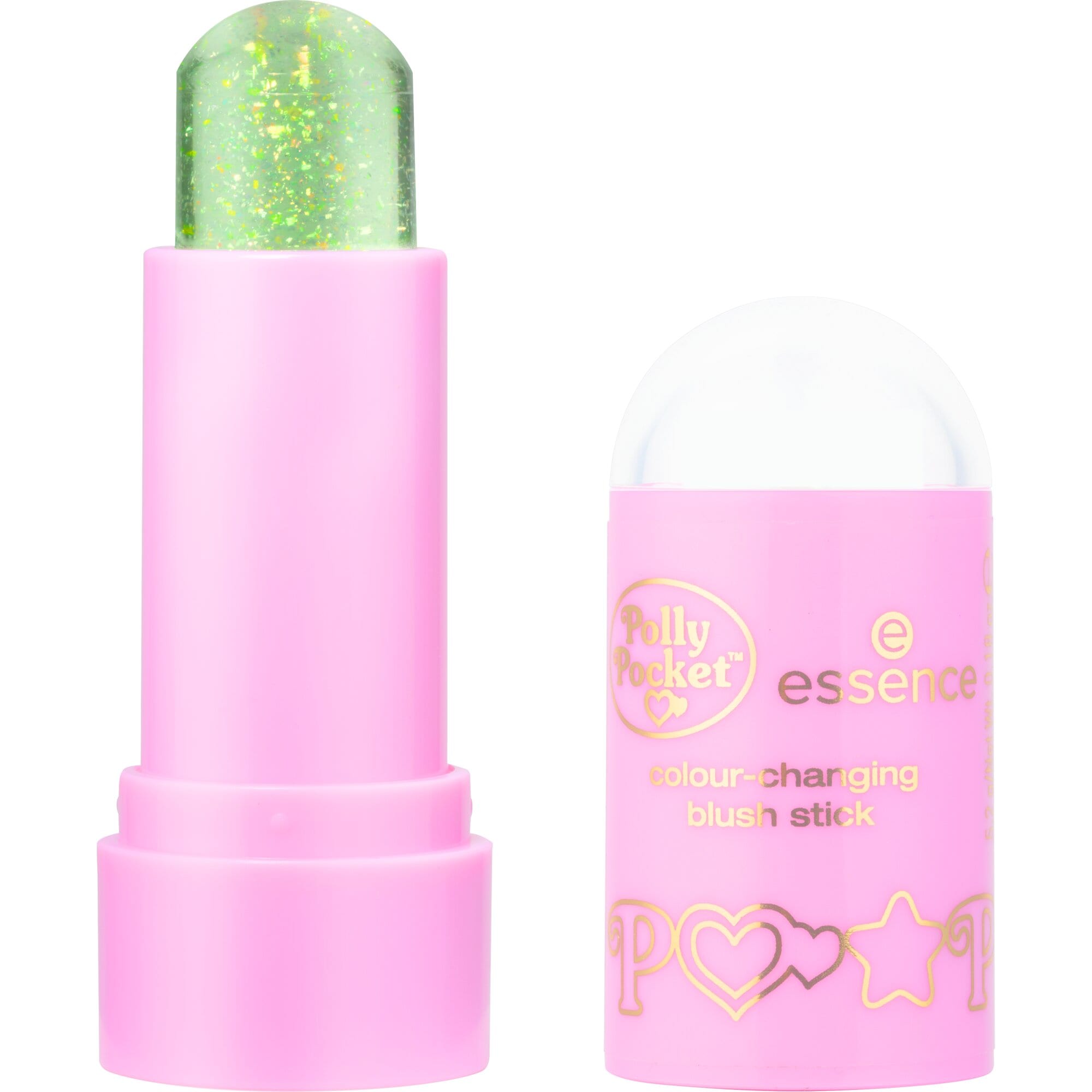 Essence Rouge »Polly Pocket colour-changing blush stick«, (Set, 3 tlg.), pH-reaktive Farbverwandlung, natürlicher Glow, Stick Format