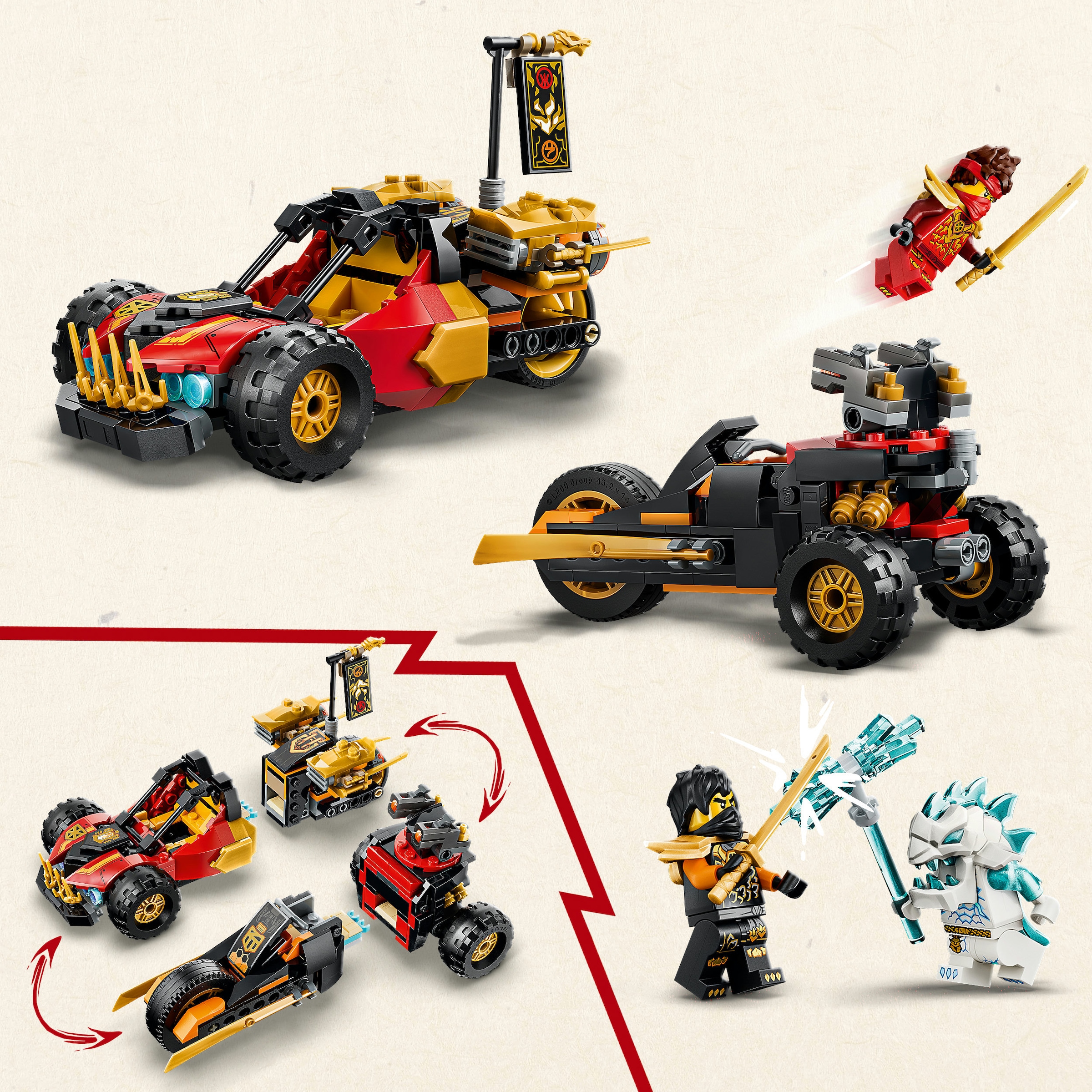 LEGO® Konstruktionsspielsteine »Kais und Coles Kombi-Flitzer (71864), LEGO Ninjago« Made in Europe