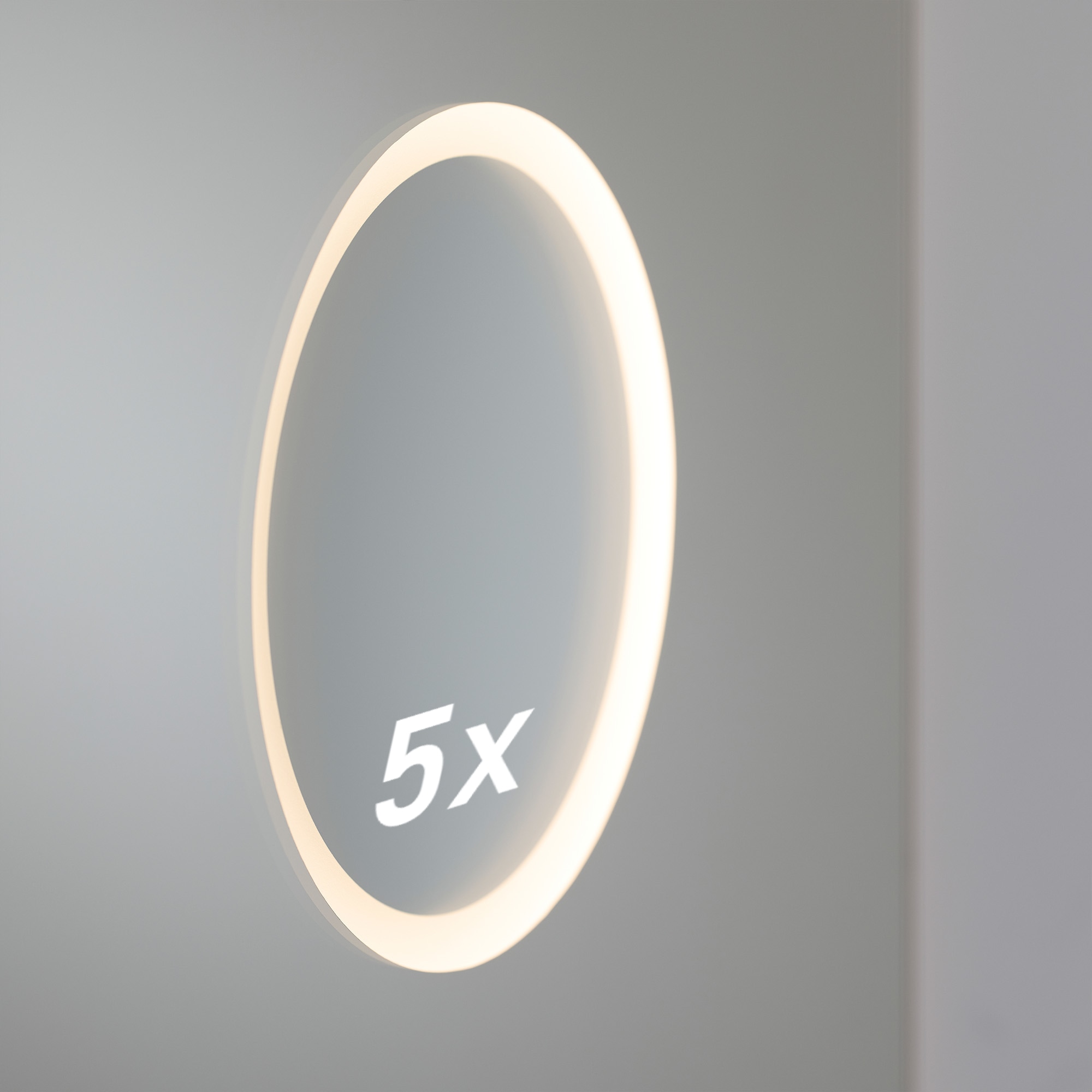 Loevschall Badspiegel »Focus, Spiegel mit Beleuchtung, Integrierter Schminkspiegel«, LED licht, Dänisches Design, Lichtspiegel, x5 Vergrößerung