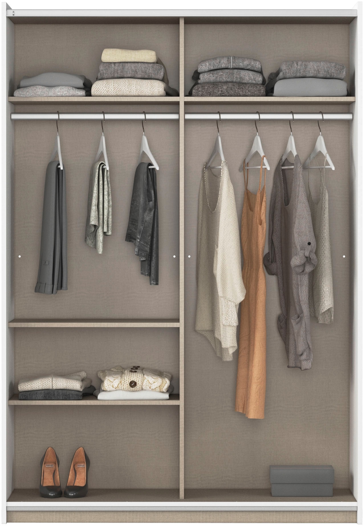 rauch Schwebetürenschrank »Kleiderschrank Schrank Garderobe REFLECT«, inkl. praktischer Innenausstattung mit viel Stauraum MADE IN GERMANY