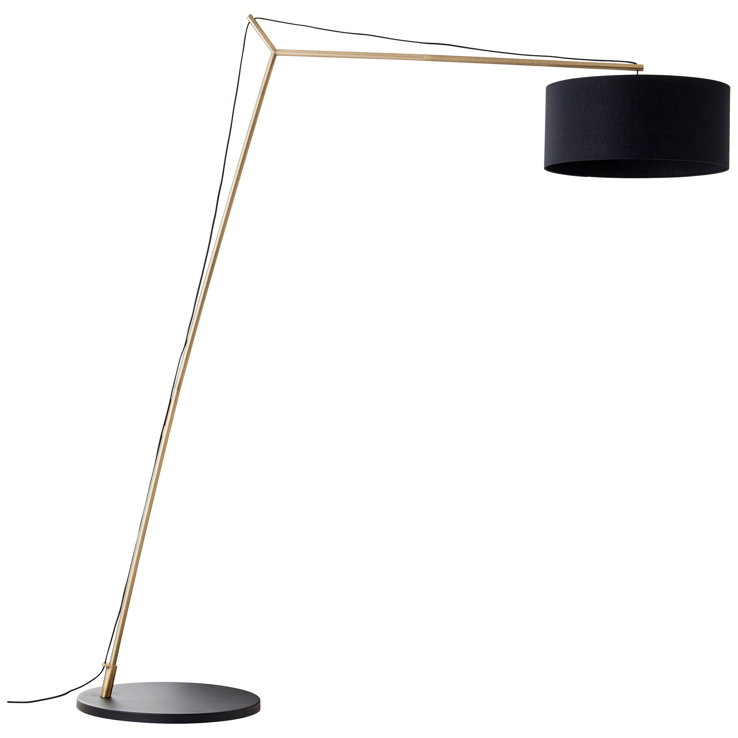 Brilliant Bogenlampe »Annice«, 1 flammig, Leuchtmittel E27 | ohne Leuchtmittel, Höhe 193cm, Ausl. 160cm, E27, schwarz/messingfarben gebürstet