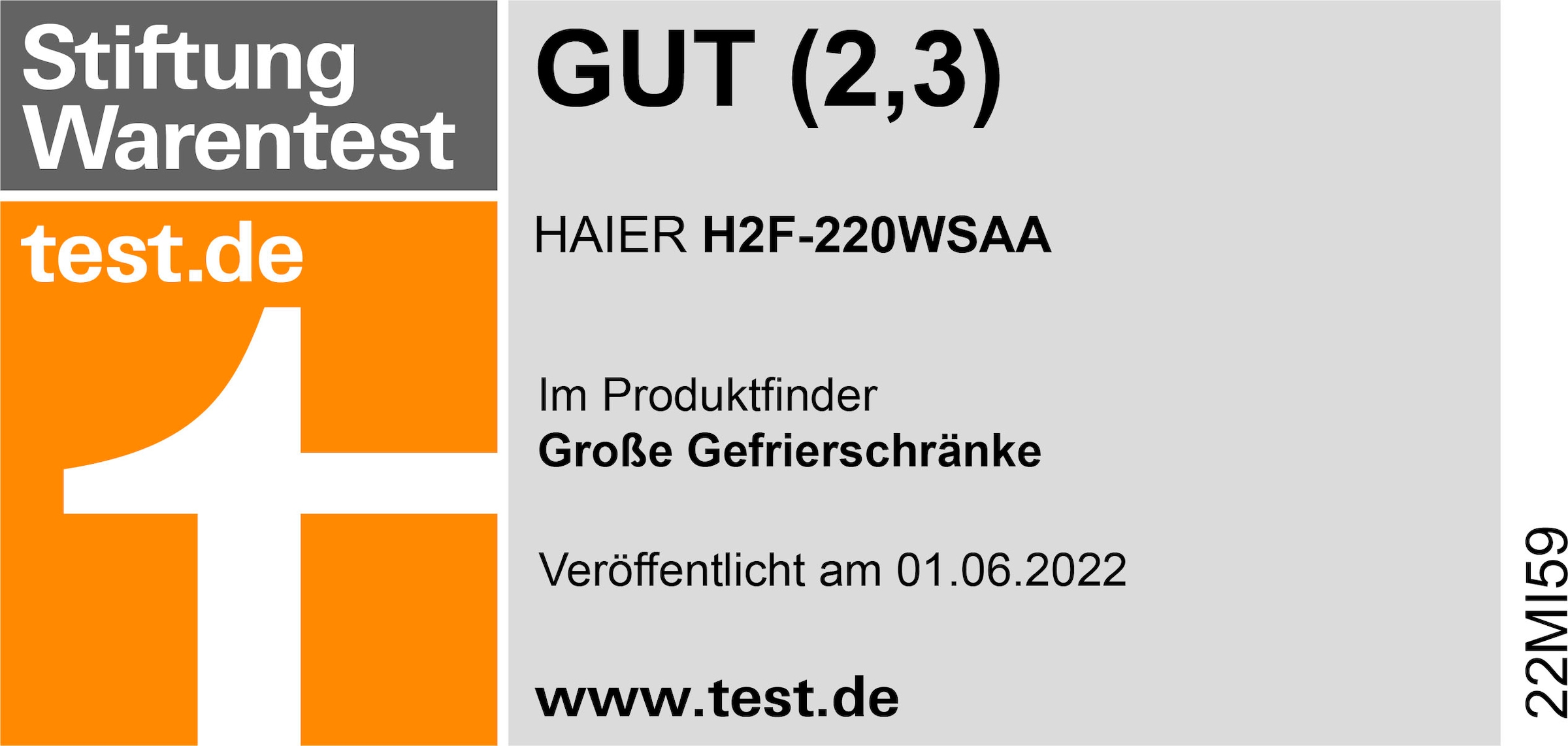 Haier Gefrierschrank »H2F-220WSAA«, 168 cm hoch, 60 cm breit