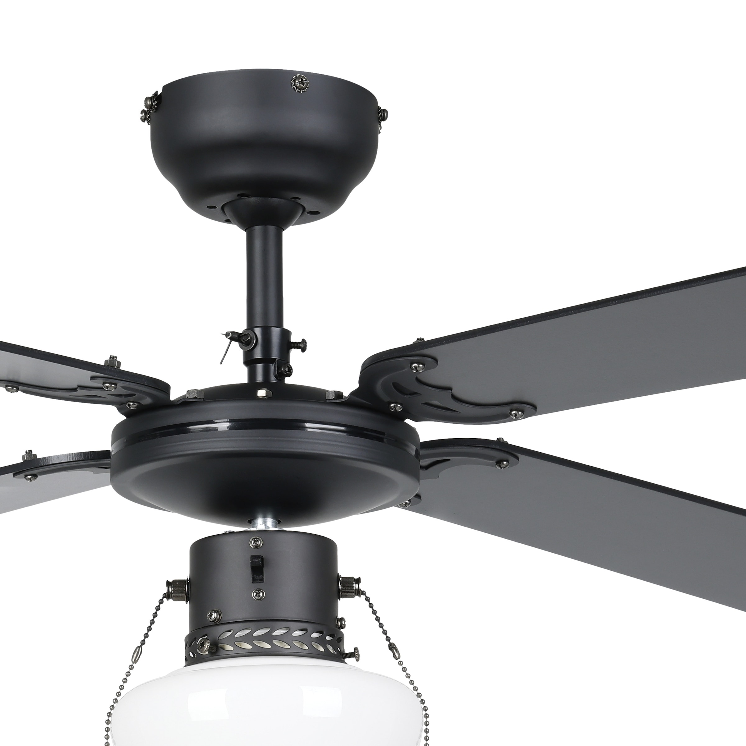 EGLO LED Deckenleuchte »FORTALEZA Ventilator & Licht - Stahl - E27 - 1X60W - IP20« E27 1 Stk. Ventilator mit Beleuchtung, Wohnzimmer, Schalfzimmern, H42 x Ø106,6 cm