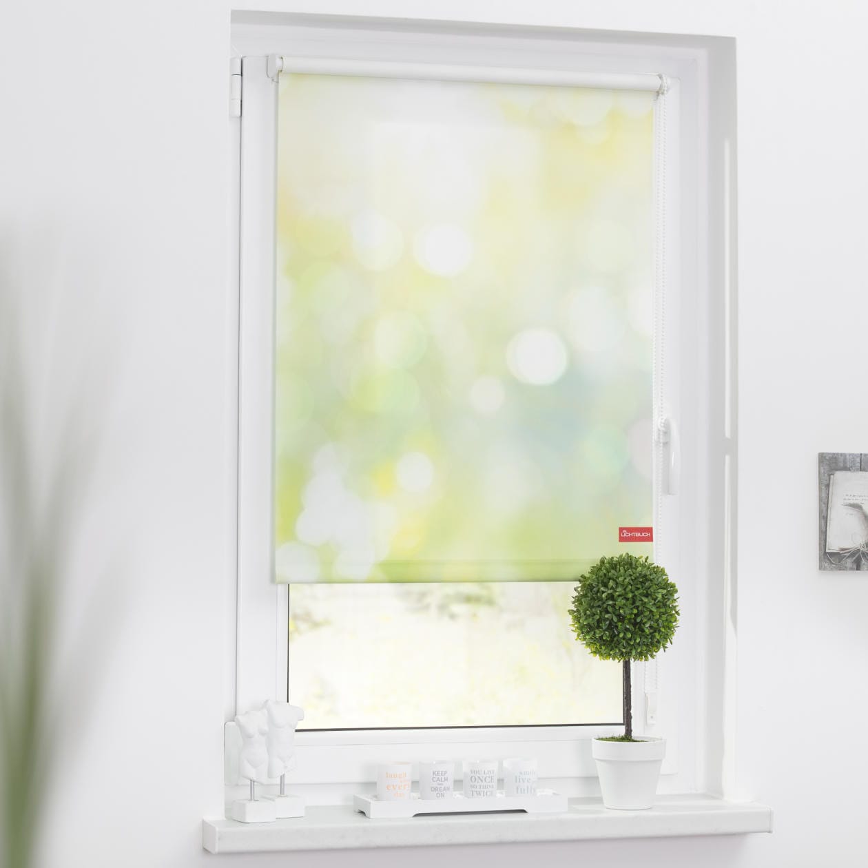 LICHTBLICK ORIGINAL Seitenzugrollo »Rollo Klemmfix, ohne Bohren, Verdunkelung, Lichtspiel - Grün Gelb« verdunkelnd Verdunkelung | energiesparend freihängend