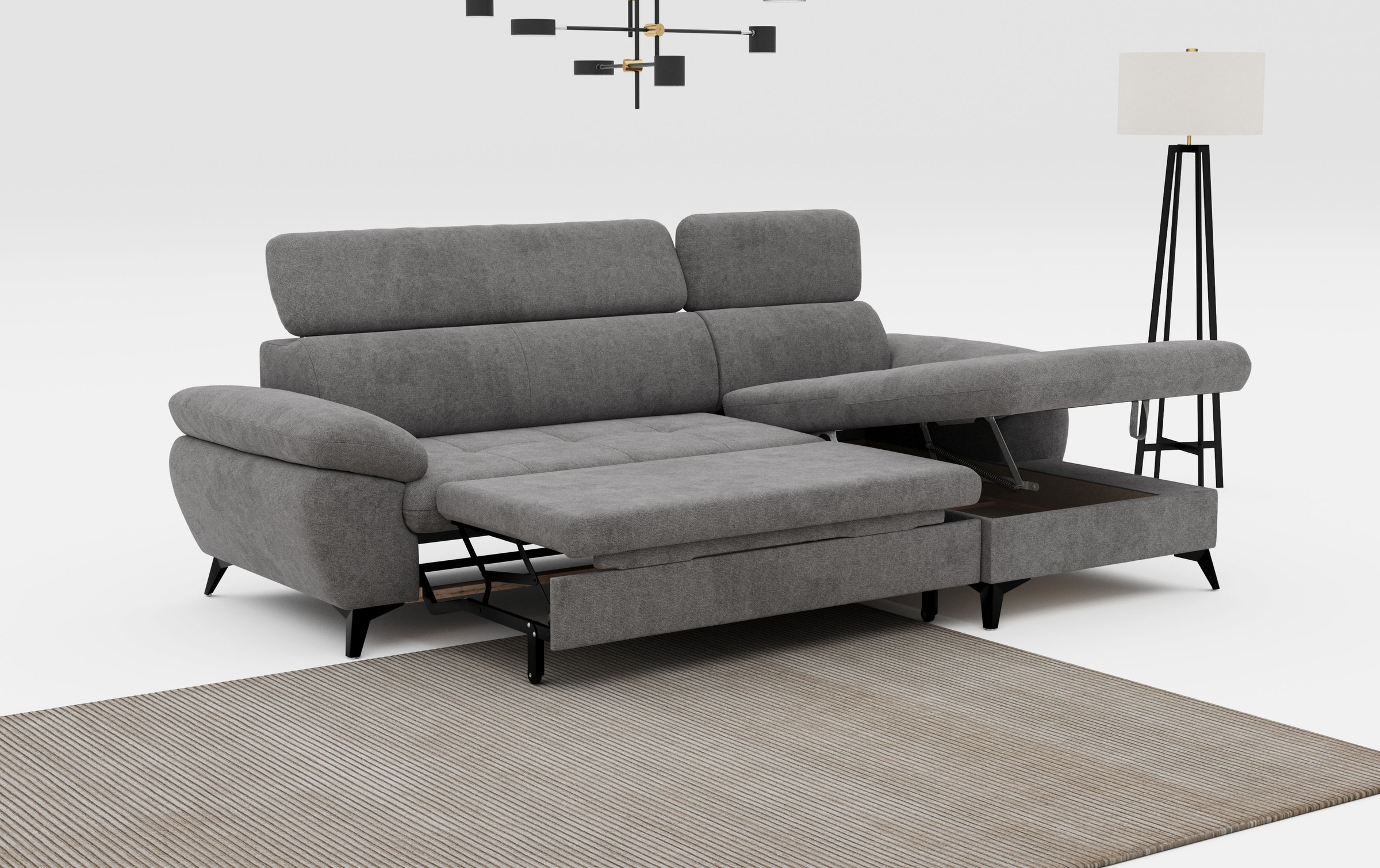 COTTA Ecksofa »Hudson L-Form«, mit Kopfteilverstellung, wahlweise mit Bettfunktion & Bettkasten