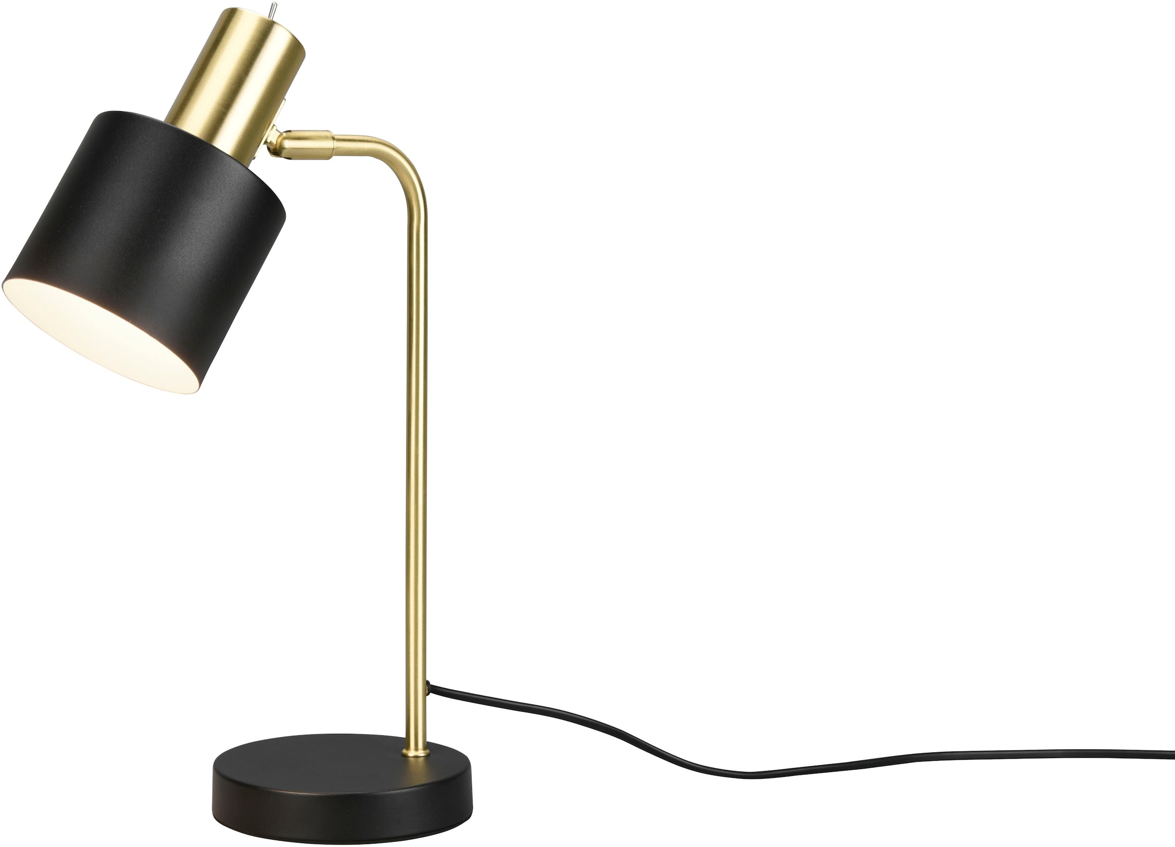 REALITY Leuchten Schreibtischlampe »Adam«, 1 flammig, Leuchtmittel E14 | ohne Leuchtmittel, Tischleuchte 43cm, exkl 1xE14 max 10W, Kippschalter am Metallschirm