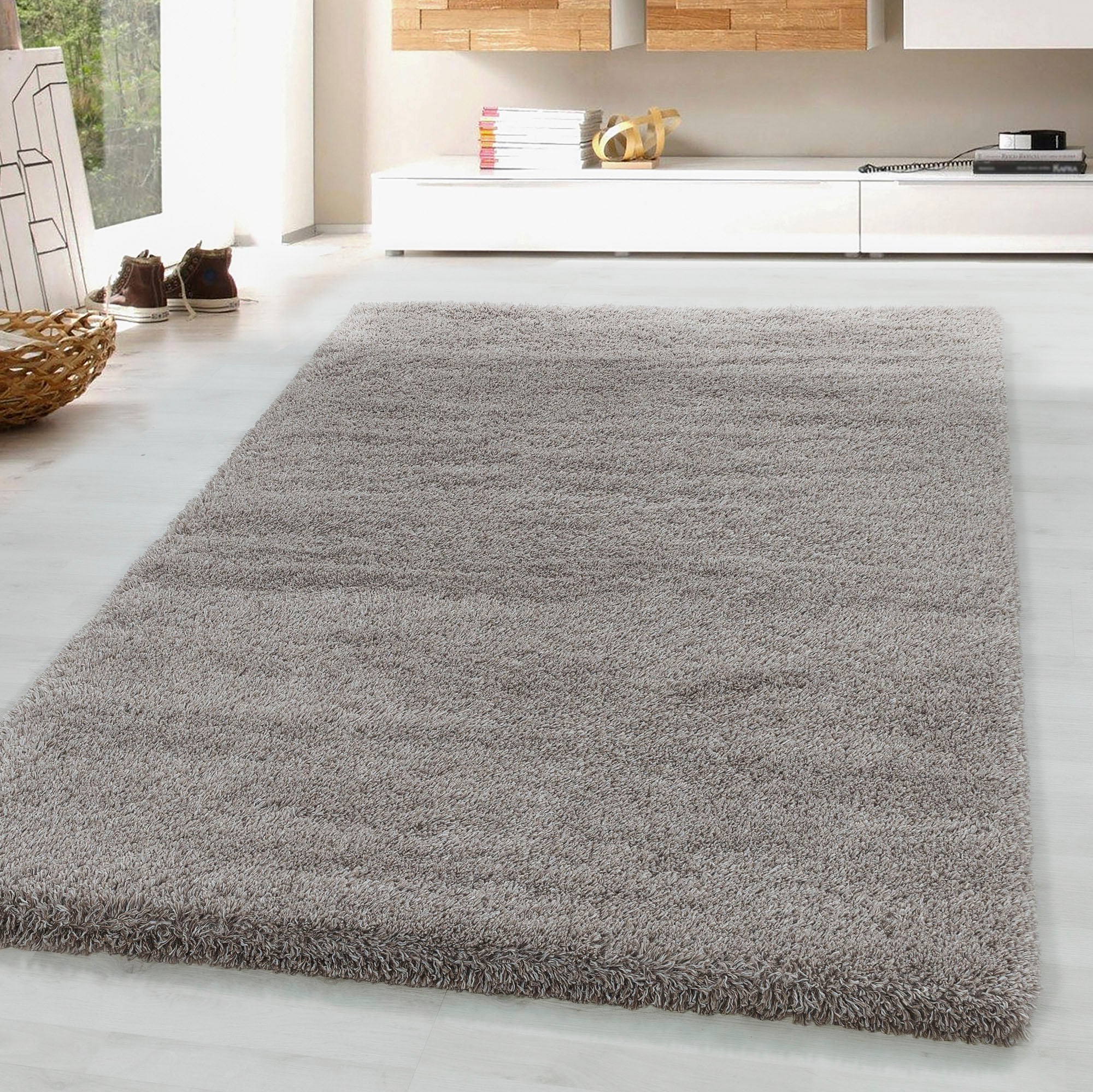 Ayyildiz Teppiche Hochflor-Teppich »FLUFFY 3500«, rechteckig, 50 mm Höhe, Langflor, Shaggy, uni, robust, auch in rund erhältlich, Wohnzimmer