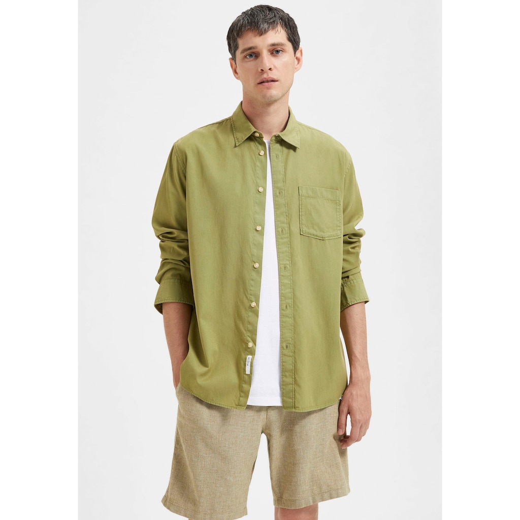 SELECTED HOMME Langarmhemd »SLHREGPASTEL-LINEN SHIRT LS W«