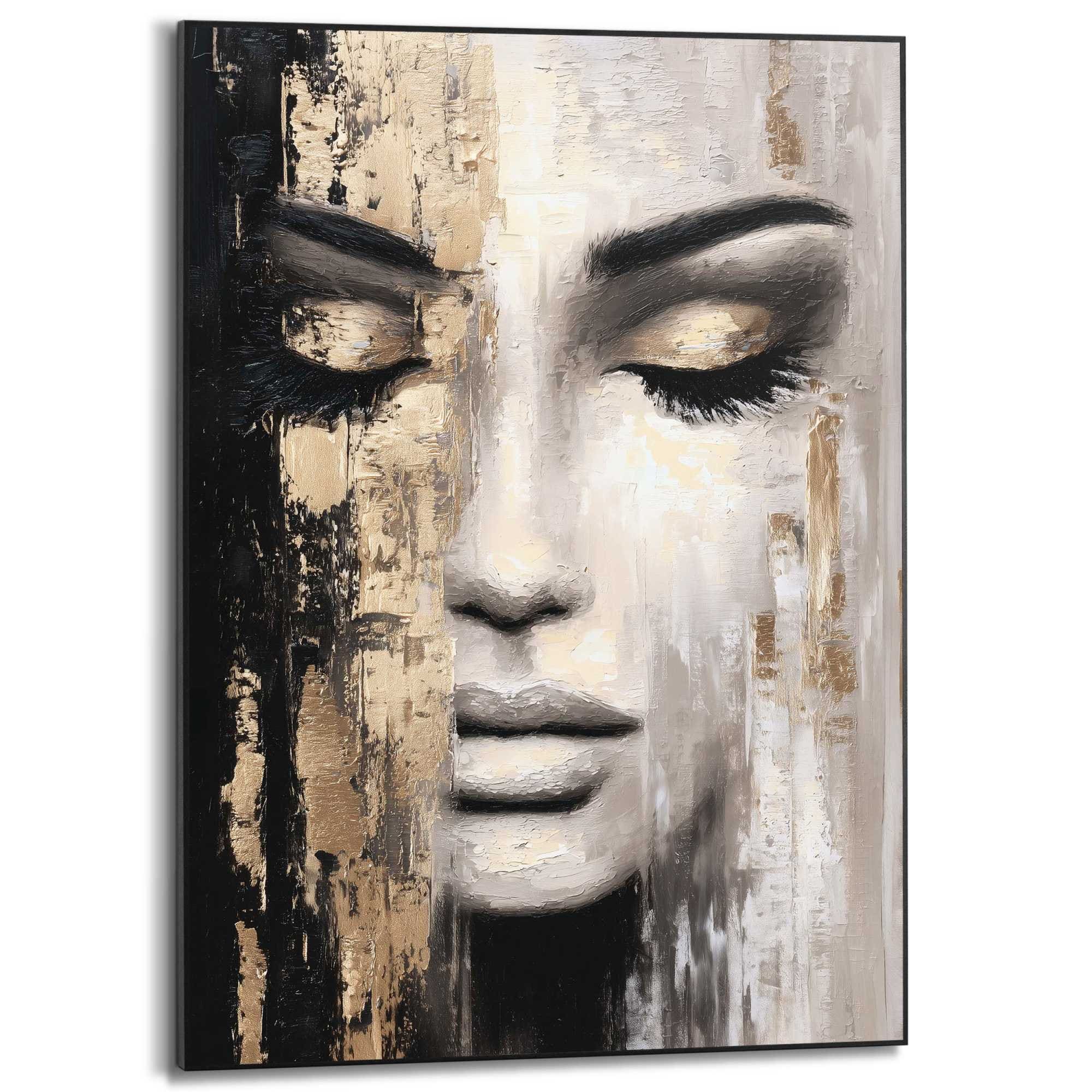 Reinders! Bild mit Rahmen »Frauenporträt« Menschen 1 Stk. tlg. Wohnzimmer - Schwarz-Weiß - MDF - Frauen - 50x70 cm