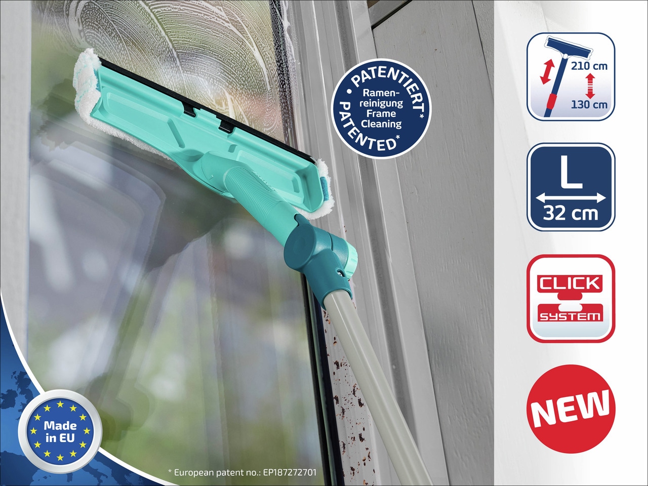 Leifheit Fensterreiniger »Fenster- & Rahmenwischer 4in1 Telescope 2 m«