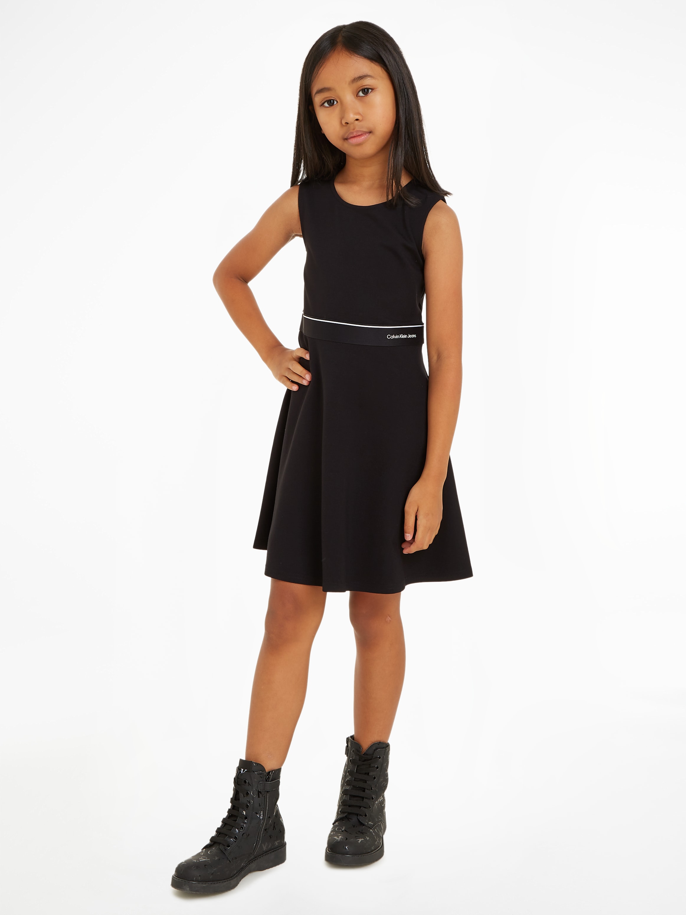 Calvin Klein Jeans Skaterkleid »LOGO TAPE SLEEVELESS PUNTO DRESS«, Kinder bis 16 Jahre