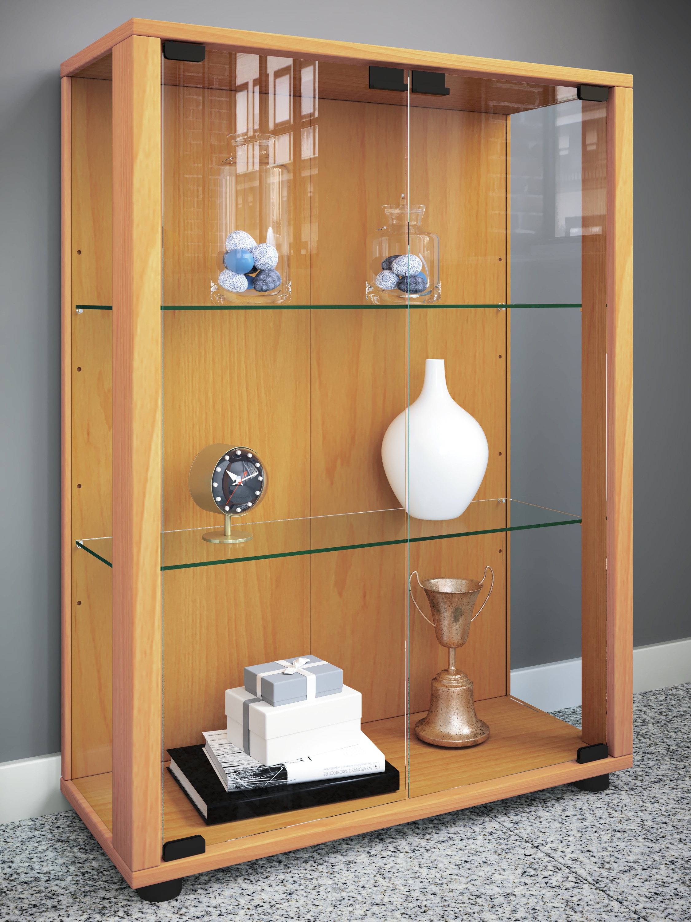 VCM Standvitrine »Holz Glas Stand Vitrine Sammelvitrine Sintalo«