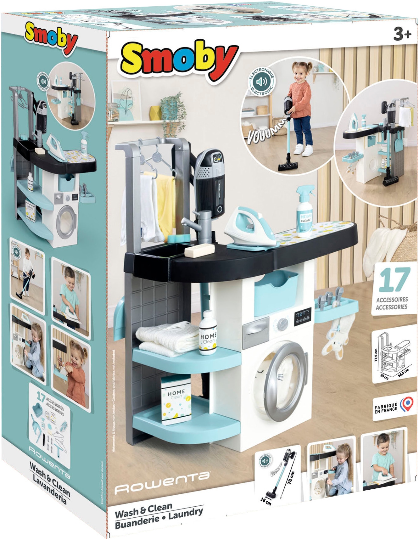 Smoby Kinder-Waschmaschine »Rowenta Haushalts-Set, Waschsalon«, Made in Europe