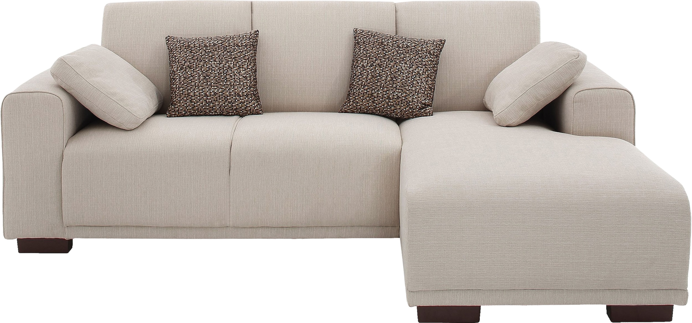 Home affaire Ecksofa »BORNHOLM L-Form mit Recamiere, Maße B/T/H: 234/162/85 cm«, Recamiere links oder rechts bestellbar, Wellenfederung, inkl. 2 Kissen