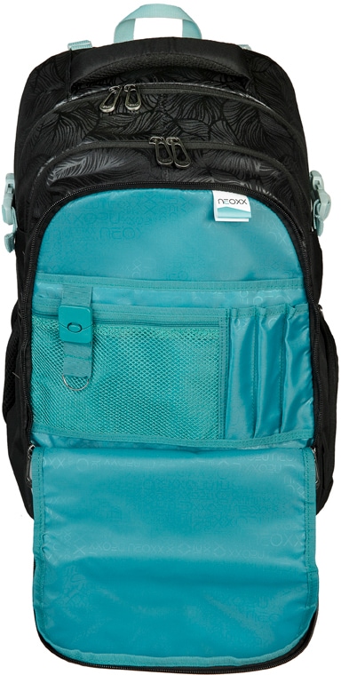 neoxx Schulrucksack »Active, Queen of the Nite«, reflektierende Details, aus recycelten PET-Flaschen