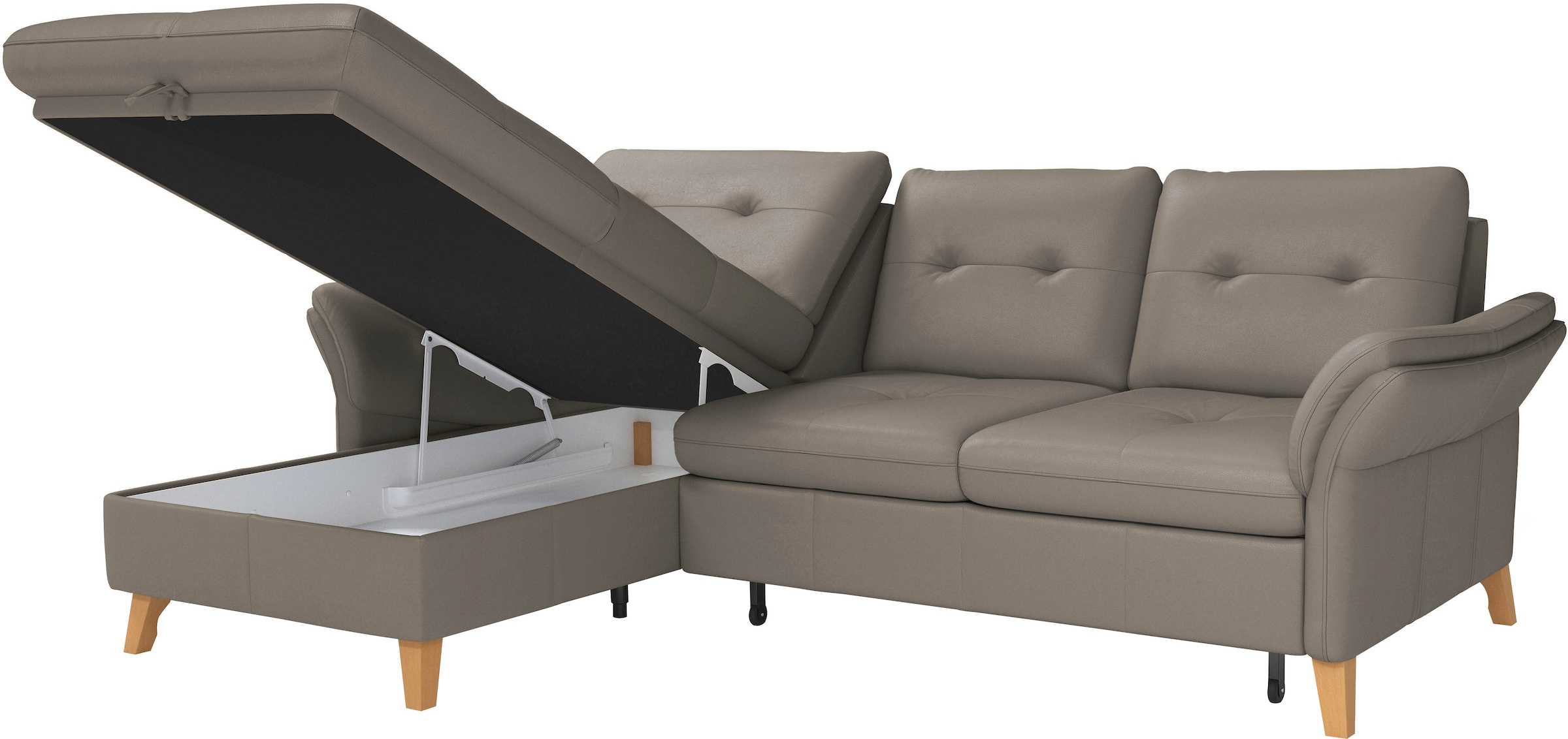 sit&more Ecksofa »Göteborg«, Sitztiefenverstellung und Federkern, wahlweise mit Bettfunktion