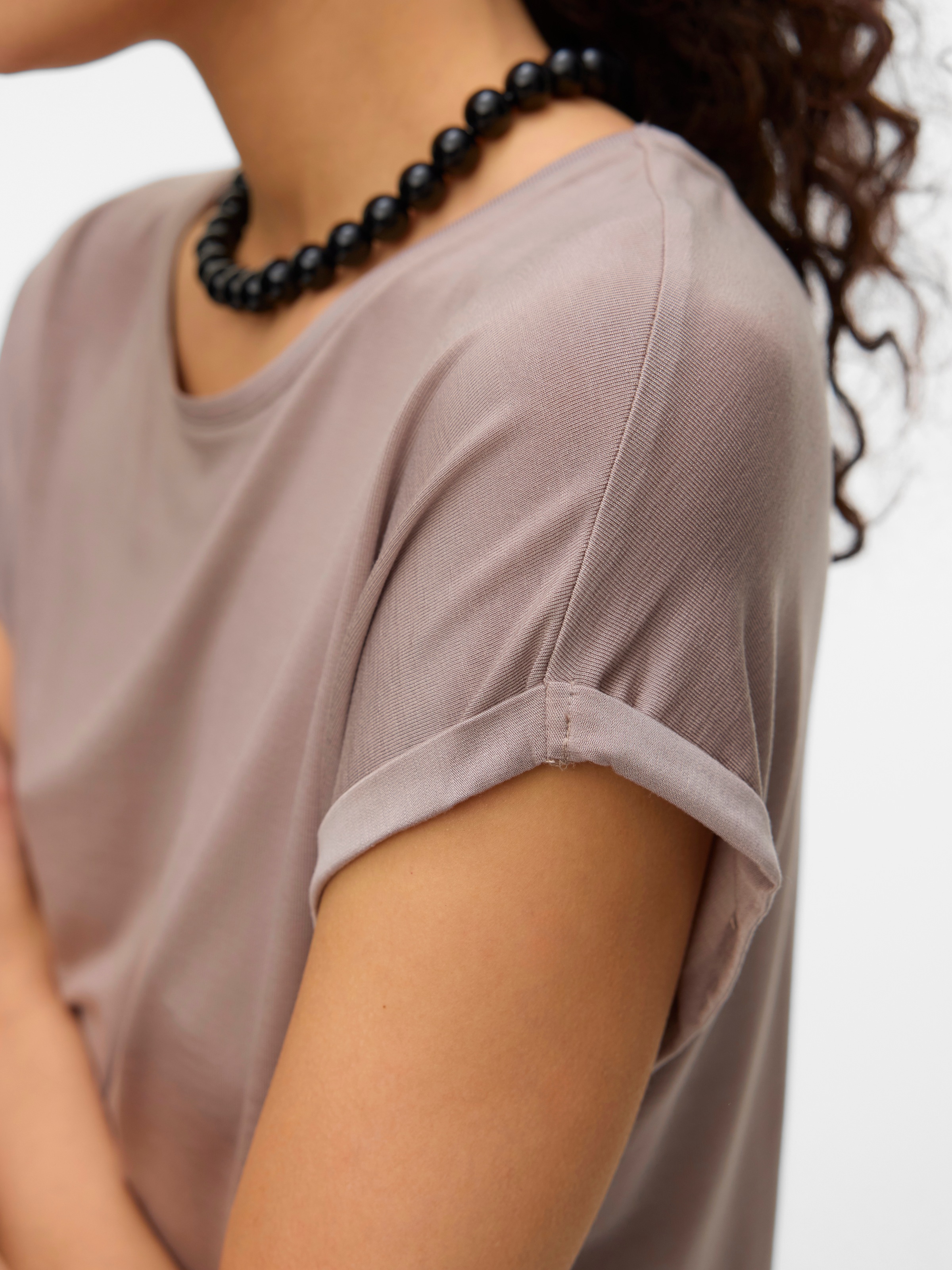Vero Moda Rundhalsshirt »VMAVA PLAIN SS TOP GAJRS NOOS«