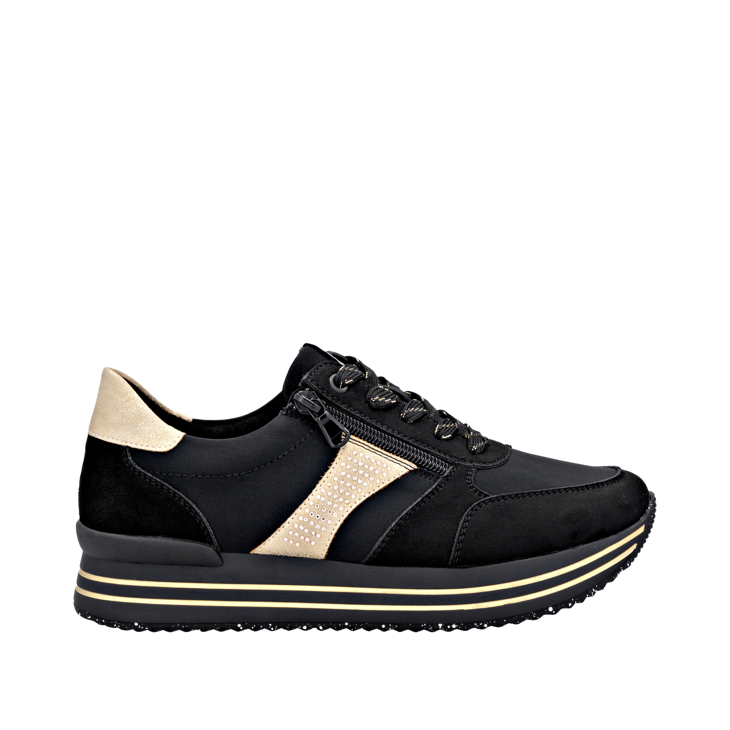 Remonte Sneaker  Schnürschuh, Halbschuh, Plateausneaker mit Schmucksteinchen