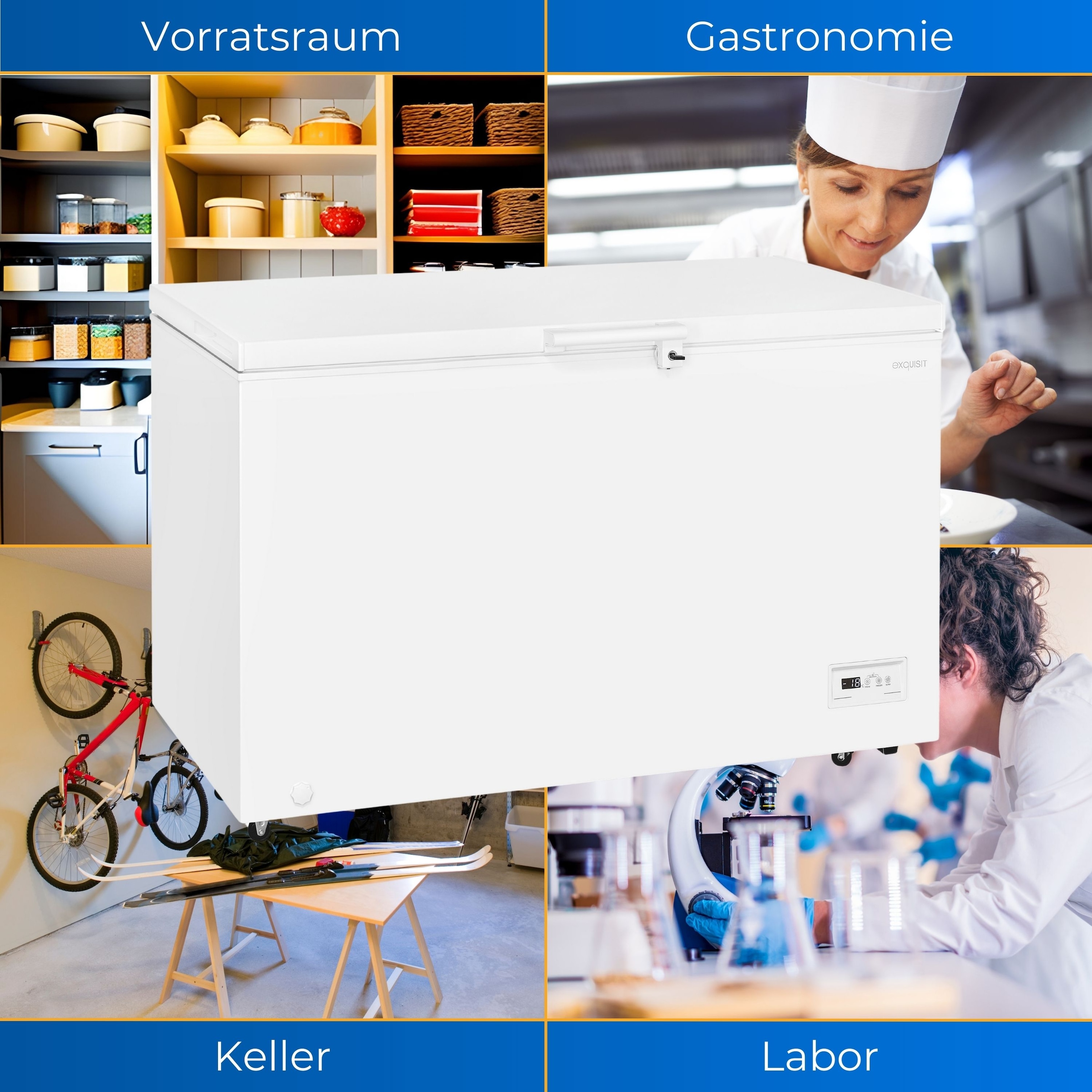 exquisit Gefriertruhe »GT400-HE-041E weiss«, 85 cm hoch, 130 cm breit, mit Türschloss