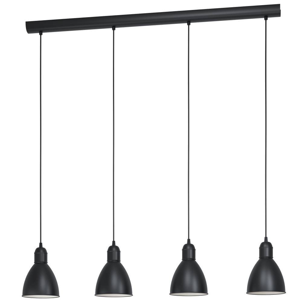 EGLO Pendelleuchte »PRIDDY Hängeleuchte, Pendellampe, Stahl, schwarz, E27, Industrial«, 4 flammig, Leuchtmittel E27 | ohne Leuchtmittel, Wohnzimmerlampe, Esszimmerlampe, 4 flammig, Vintage, 110x97,5x15,5cm