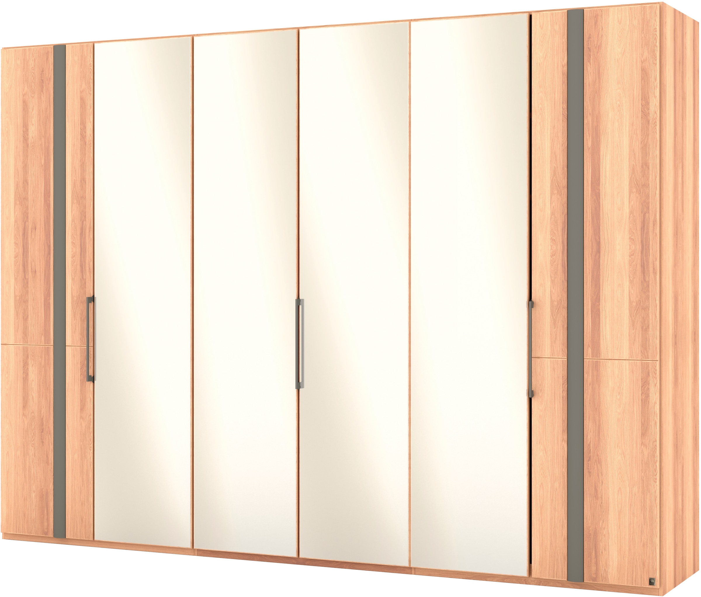 Musterring Drehtürenschrank »Sorrent, Kleiderschrank, Schrank, teilmassiv Eiche«, (mit Türdämpfern, in 5 Breiten & 2 Höhen, extra Böden, MADE IN GERMANY), Türen Eiche massiv oder als Parsol-Bronze-Spiegel, verschiedene Maße