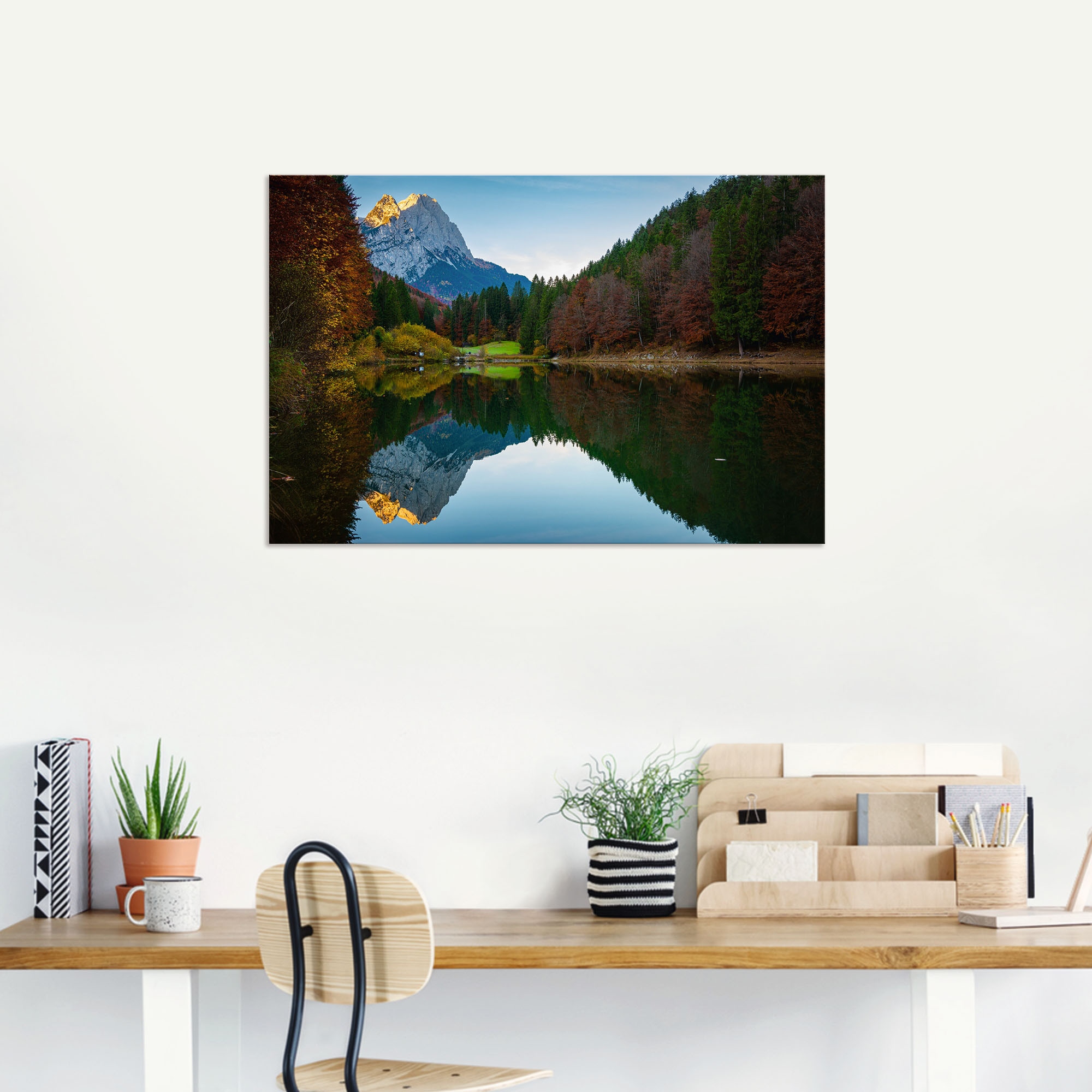 Artland Wandbild »Herbst am Rießersee«, Berge & Alpenbilder, (1 St.), als Alubild, Outdoorbild, Leinwandbild in verschied. Größen