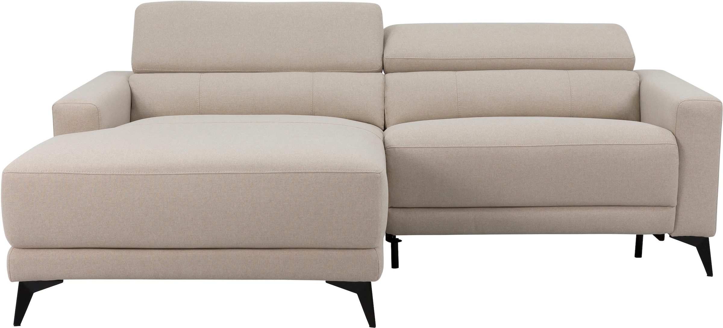 OTTO home Ecksofa »LEWII, L-Form, 213 cm - elektr. Relaxfunktion« mit USB A/C-Anschluss. Federkern, verstellbaren Kopfstützen, Webstoff